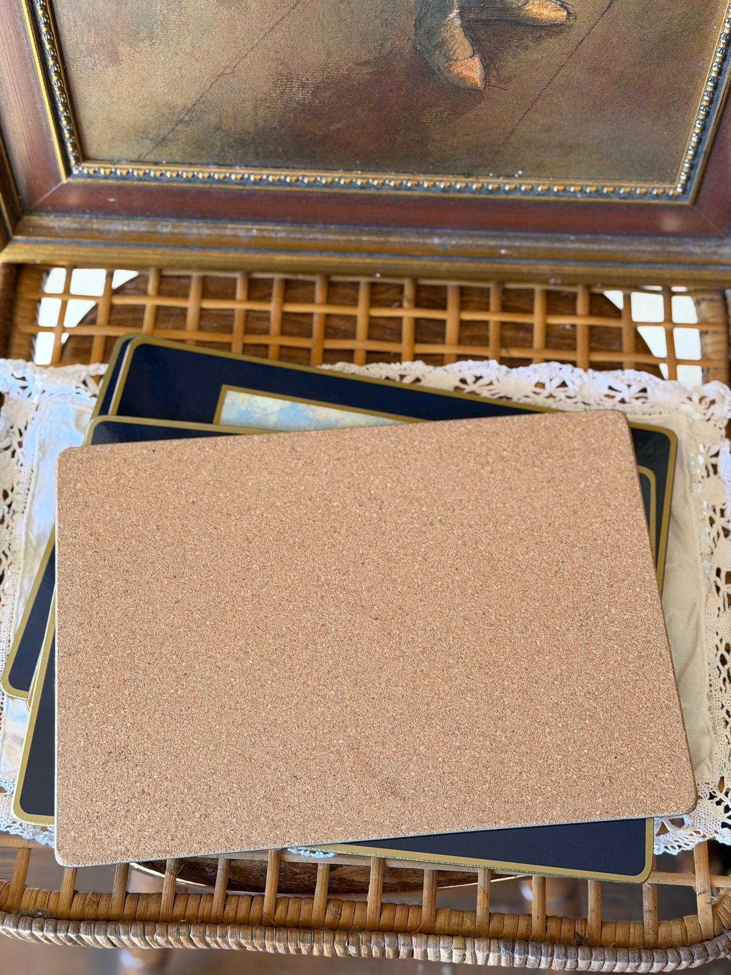 Set de 5 covorașe de masǎ/tablouri vintage