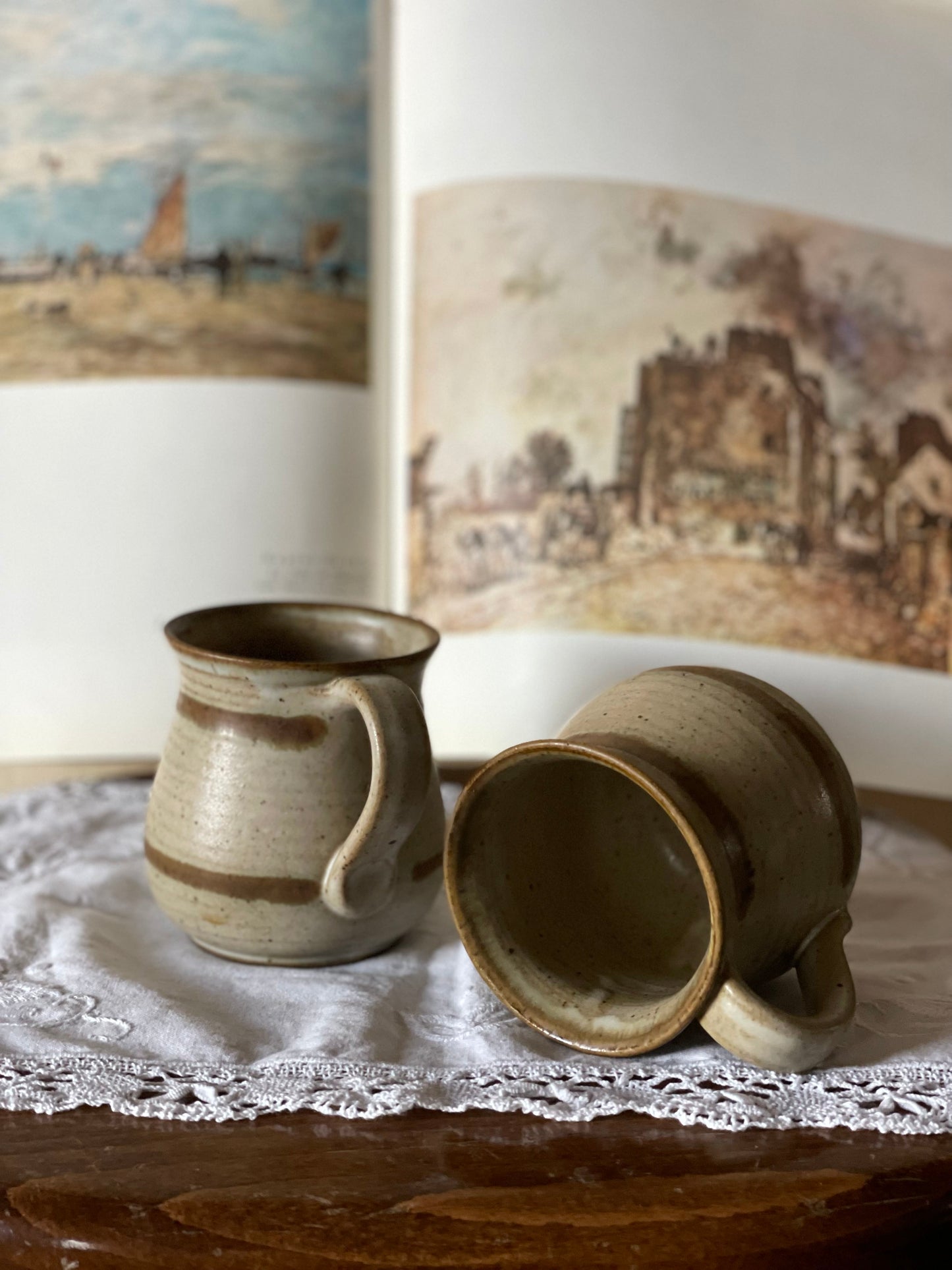 Set 2 cǎni din lut, lucrate manual Danemarca