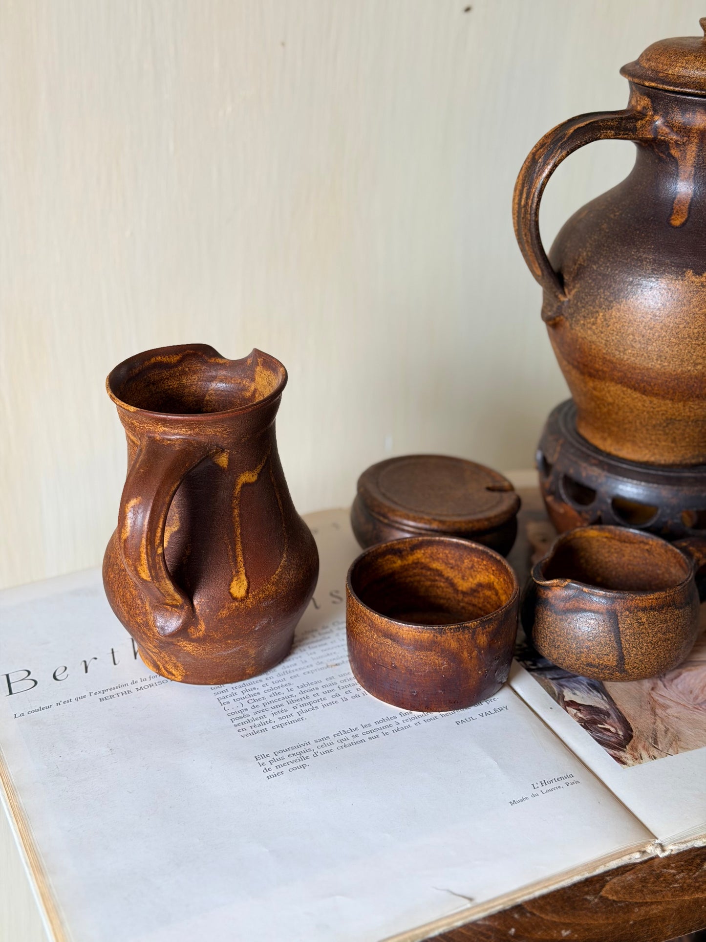 Set de 6 piese din ceramică pentru servirea ceaiului/cafelei, lucrate manual