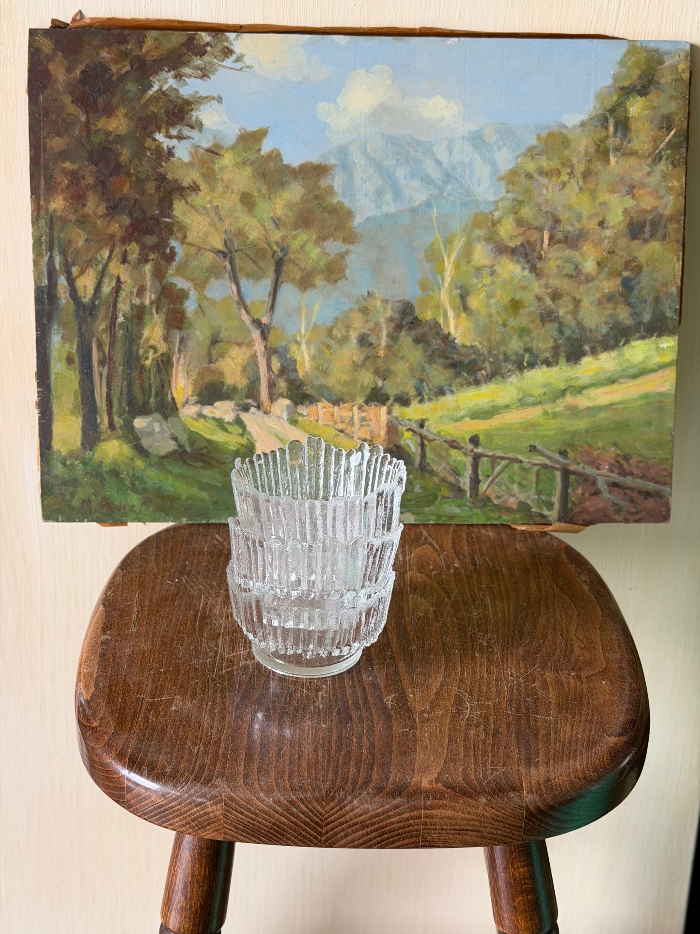 Set de 3 pahare din sticlă, lucrate manual-designer Pavel Panek 1979