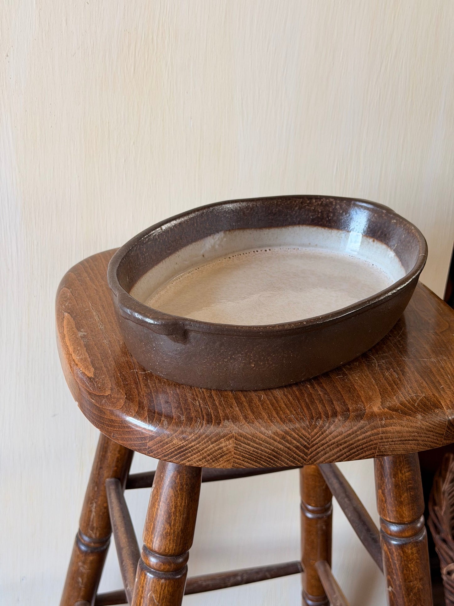 Vas de copt oval din ceramica glazurată