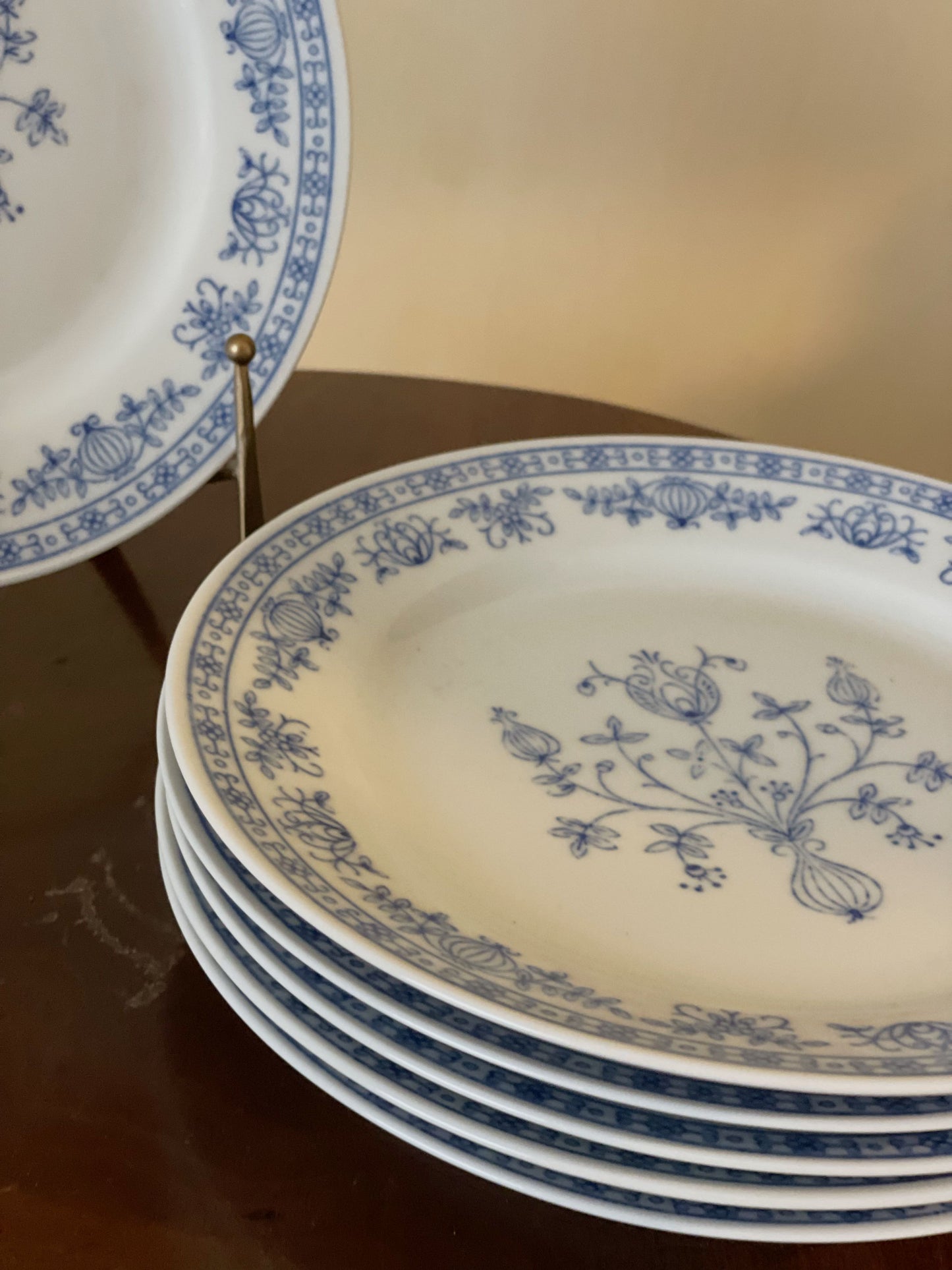 Farfurii Kahla pentru cină din porțelan pictat manual, albastru cobalt