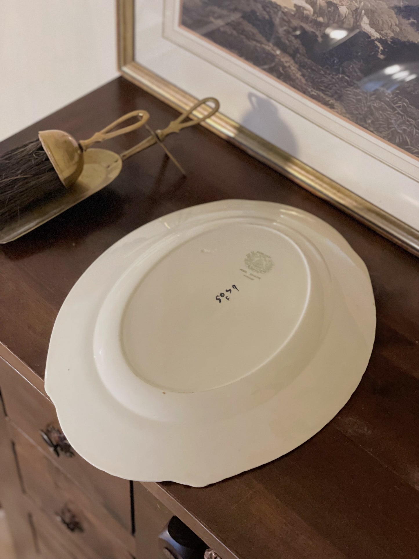 Platou mare Art Deco din ceramică, Burleigh Ware