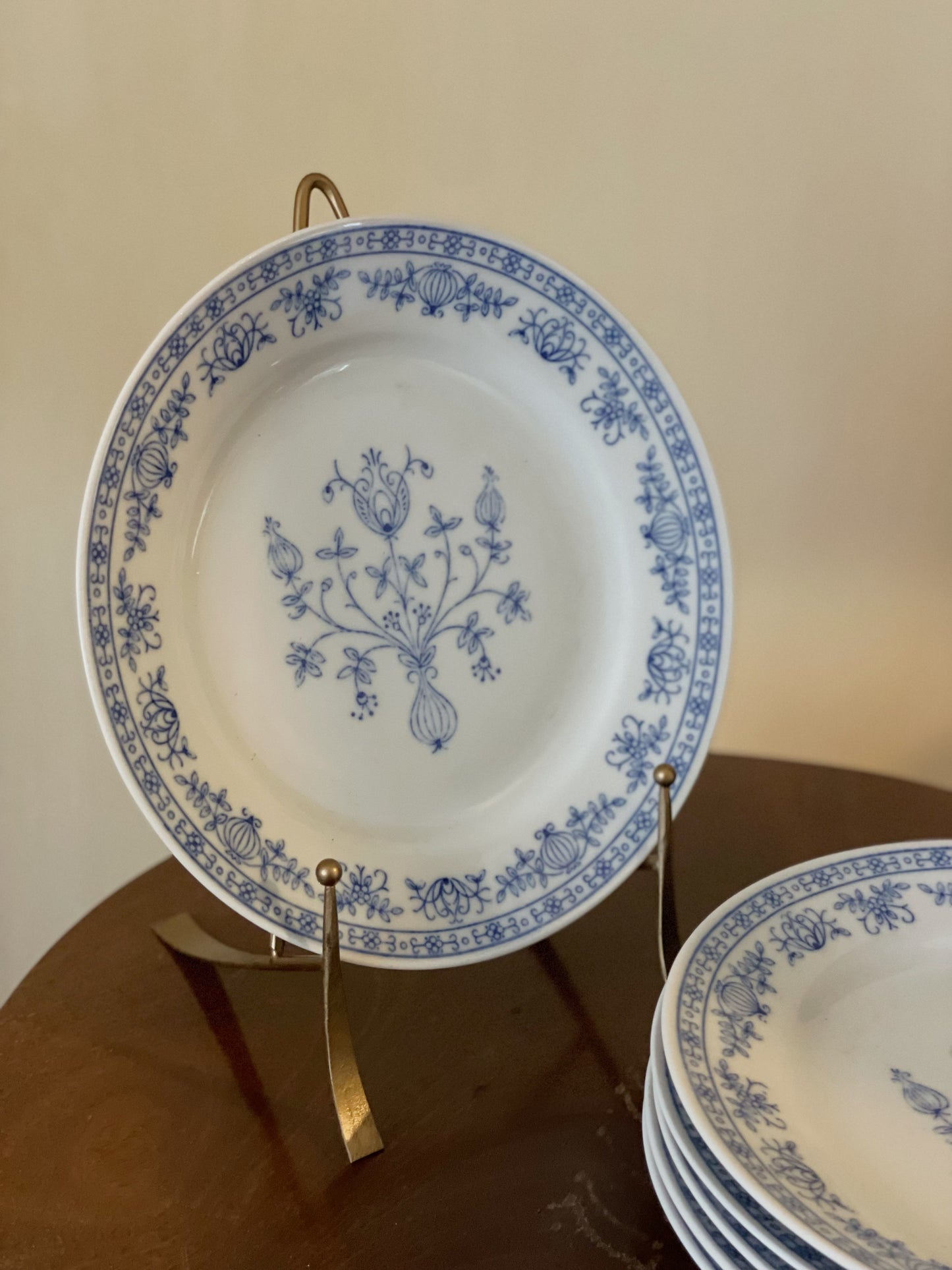 Farfurii Kahla pentru cină din porțelan pictat manual, albastru cobalt