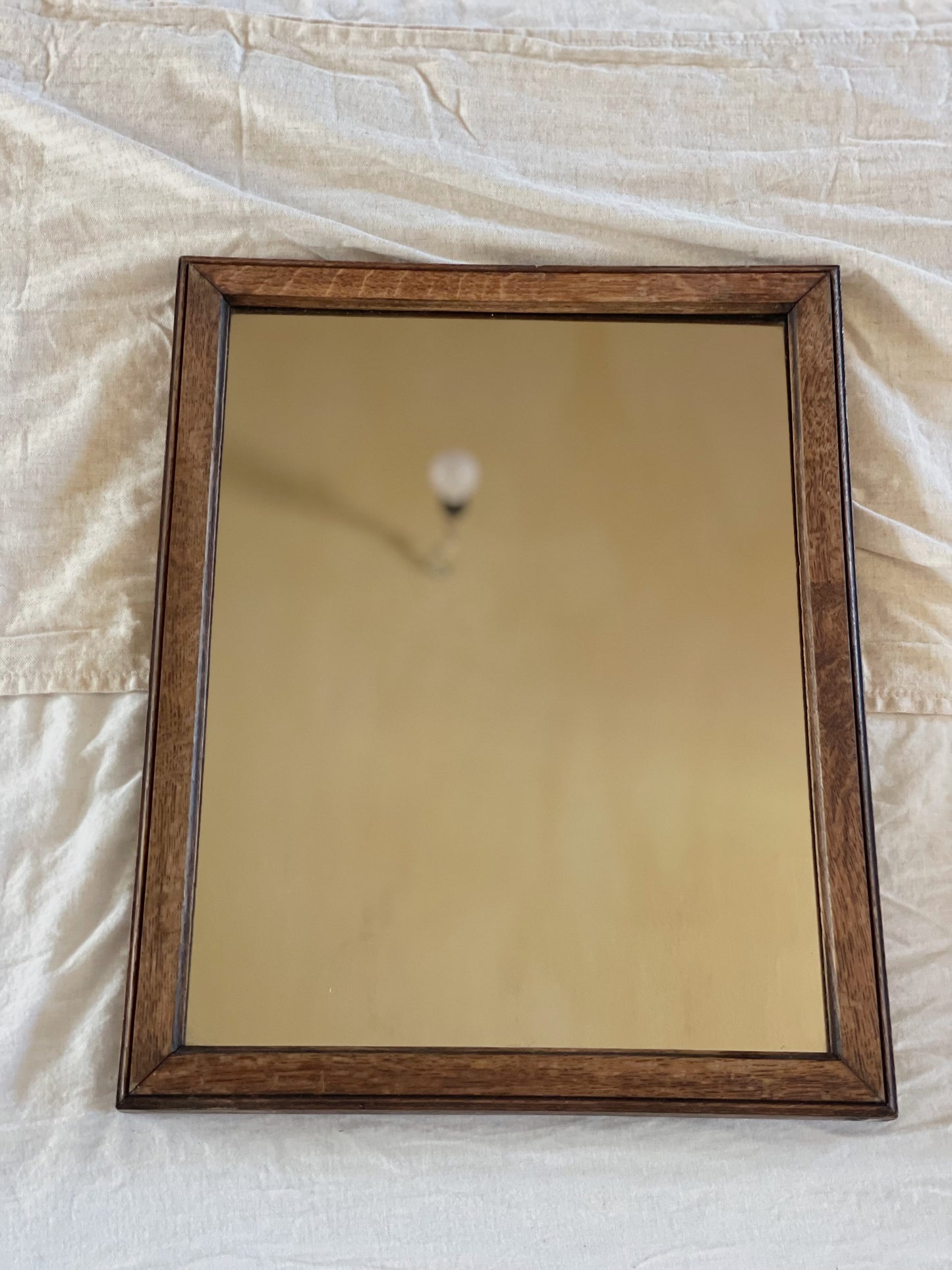 Oglindă vintage ramă din lemn masiv de stejar