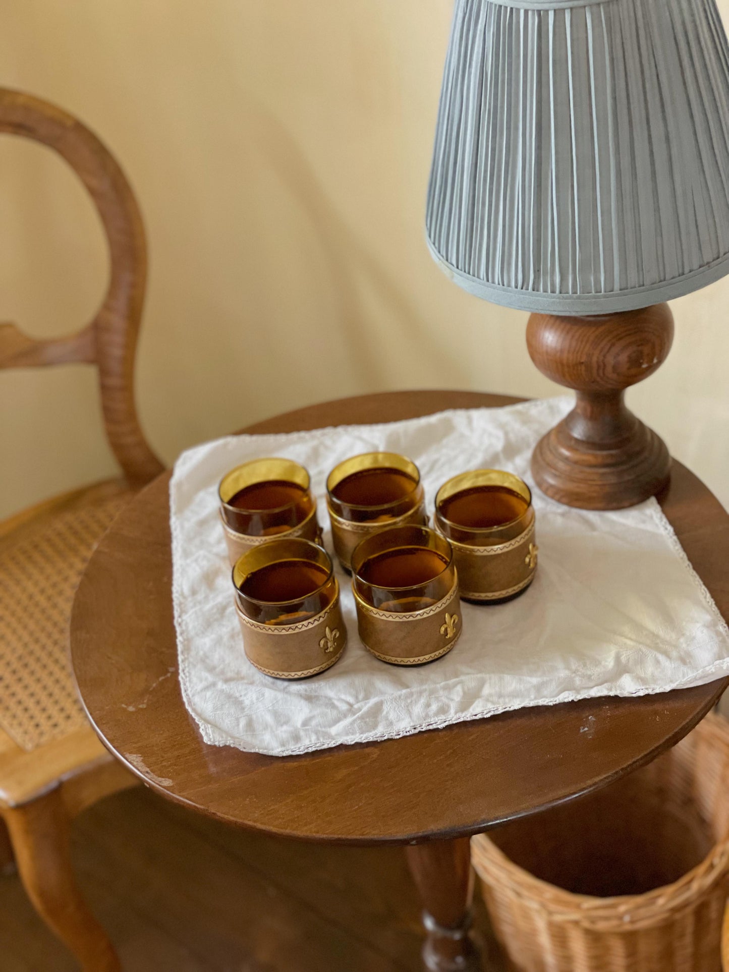 5 Pahare Fleur de Lis Mid century