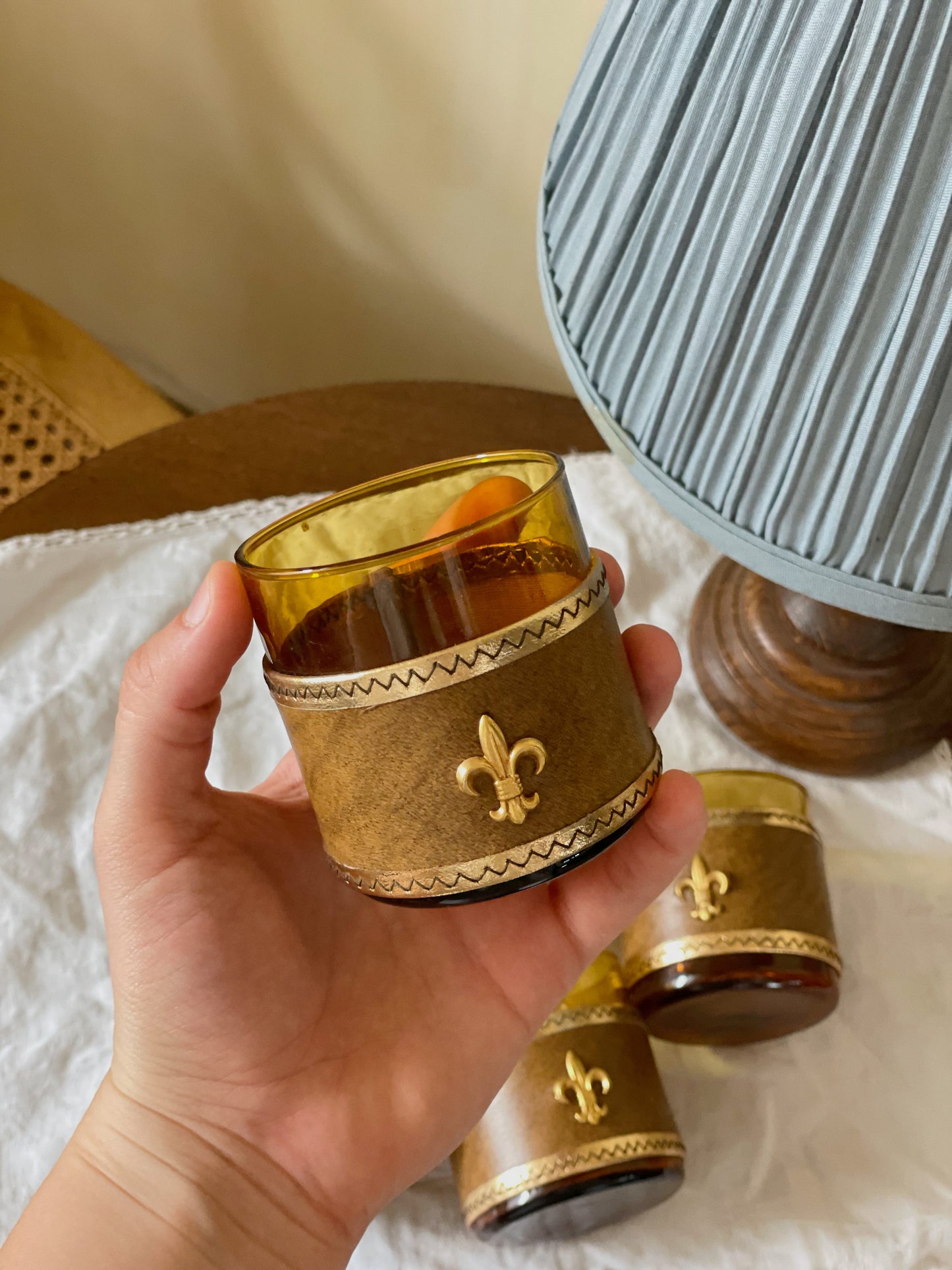 5 Pahare Fleur de Lis Mid century