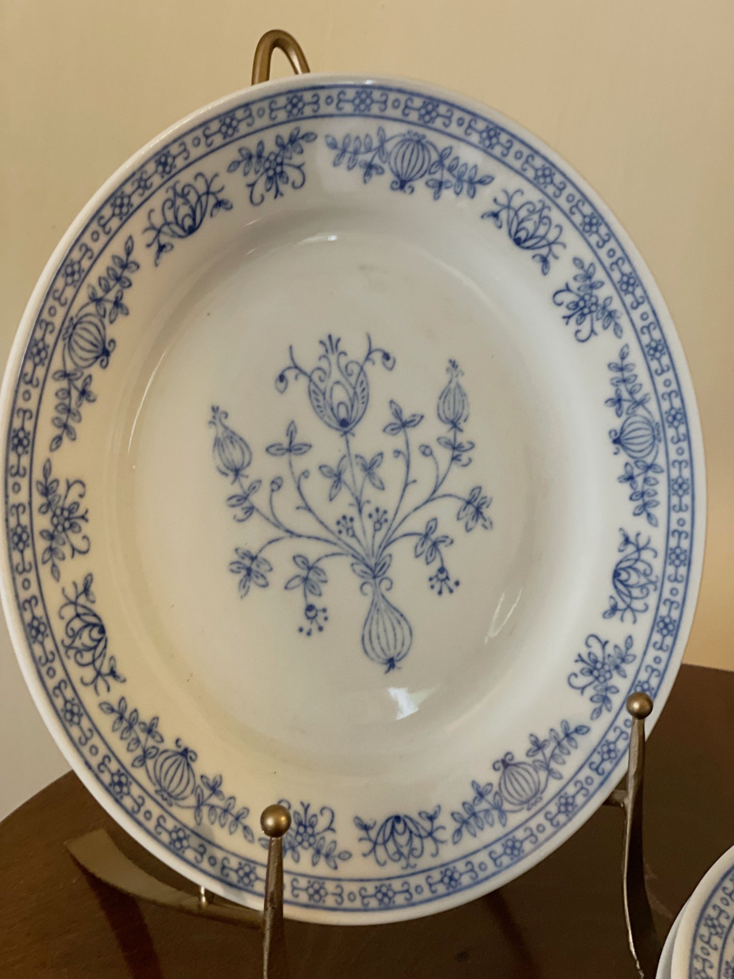 Farfurii Kahla pentru cină din porțelan pictat manual, albastru cobalt