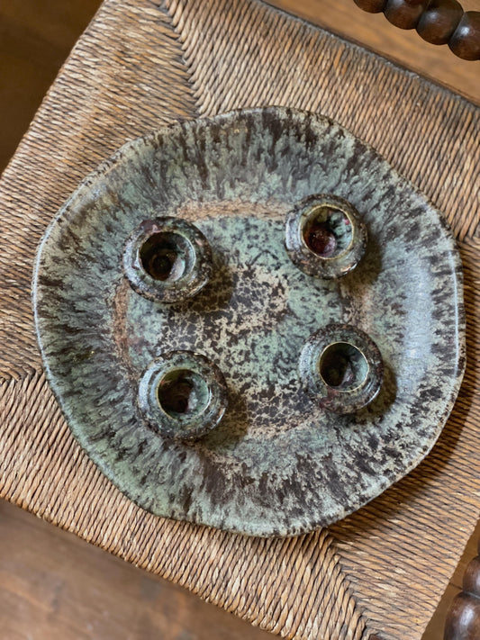 Suport pentru lumânări din lut glazurat, designer Ruscha Art