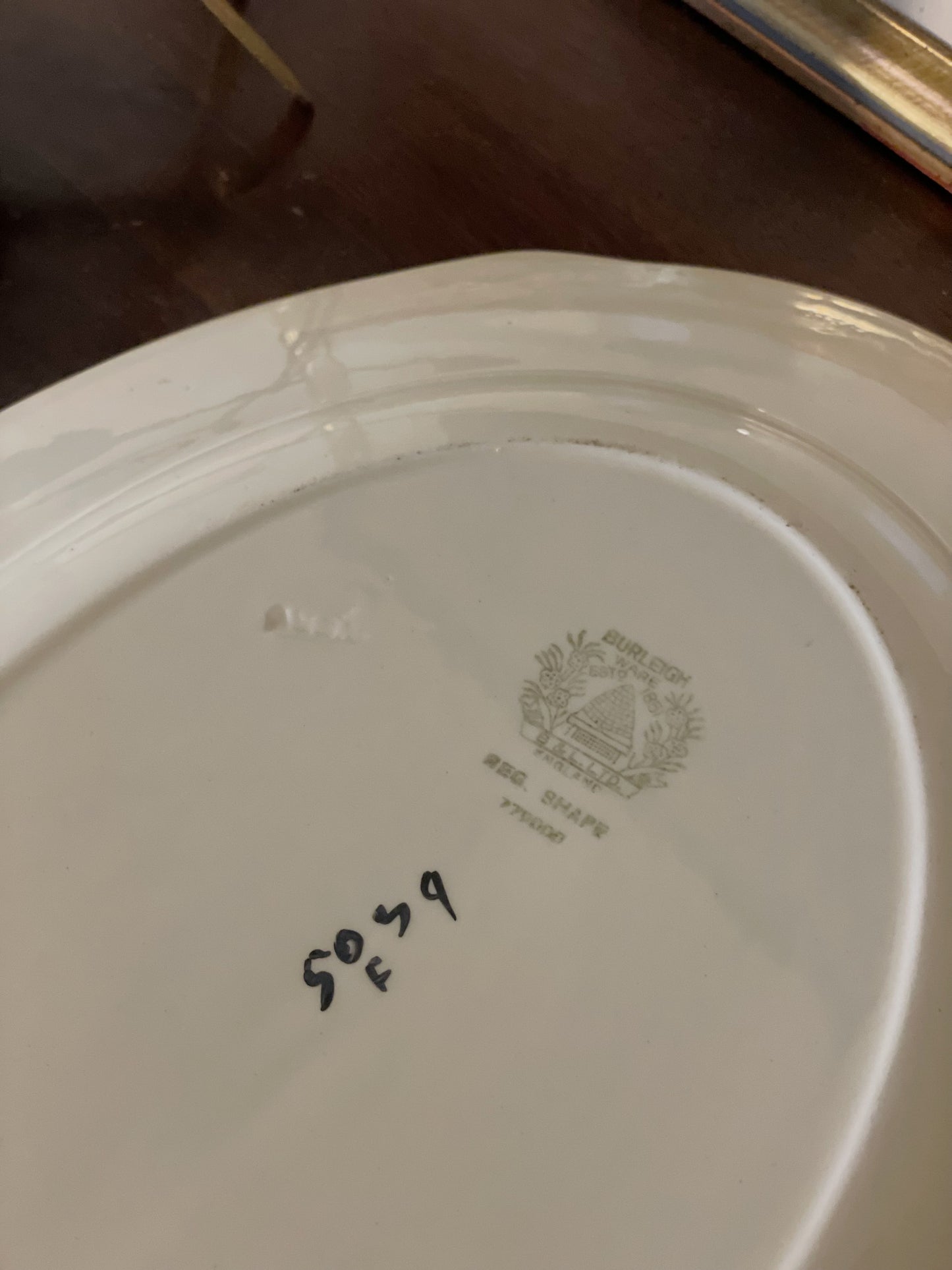 Platou mare Art Deco din ceramică, Burleigh Ware