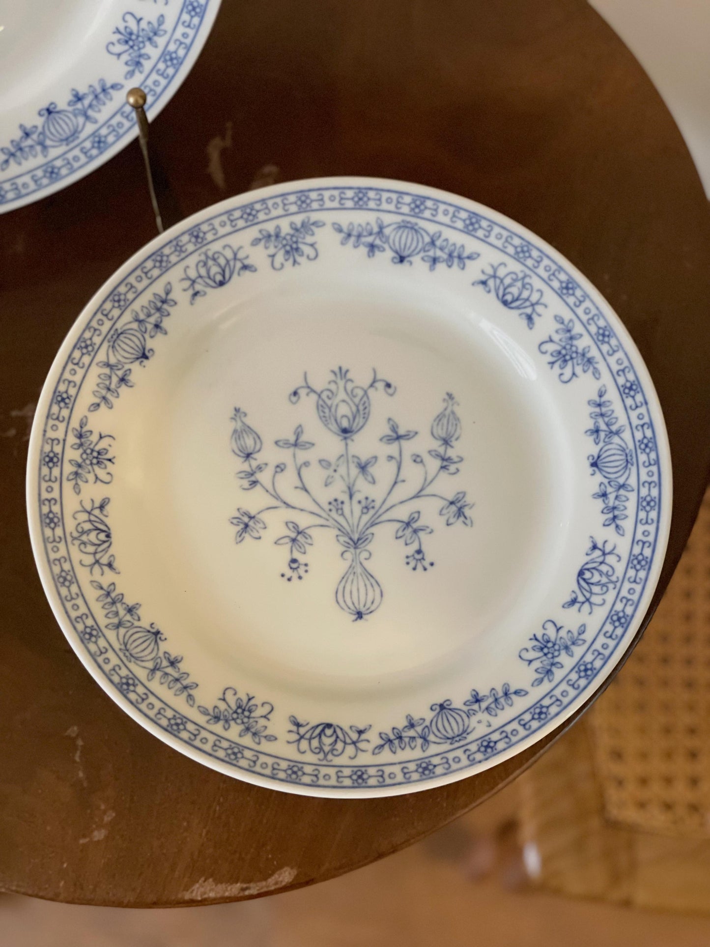 Farfurii Kahla pentru cină din porțelan pictat manual, albastru cobalt