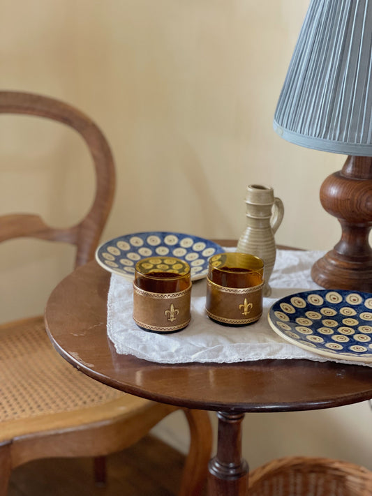 5 Pahare Fleur de Lis Mid century