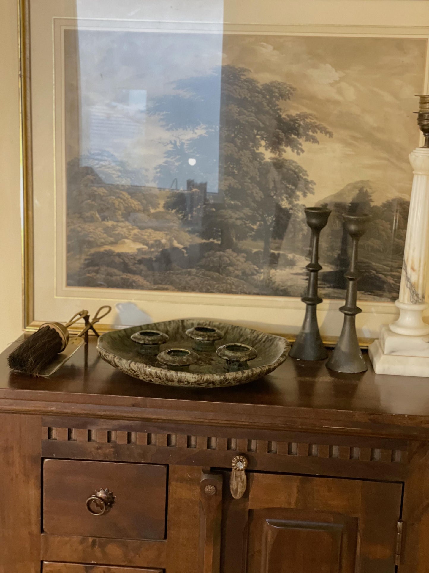 Suport pentru lumânări din lut glazurat, designer Ruscha Art