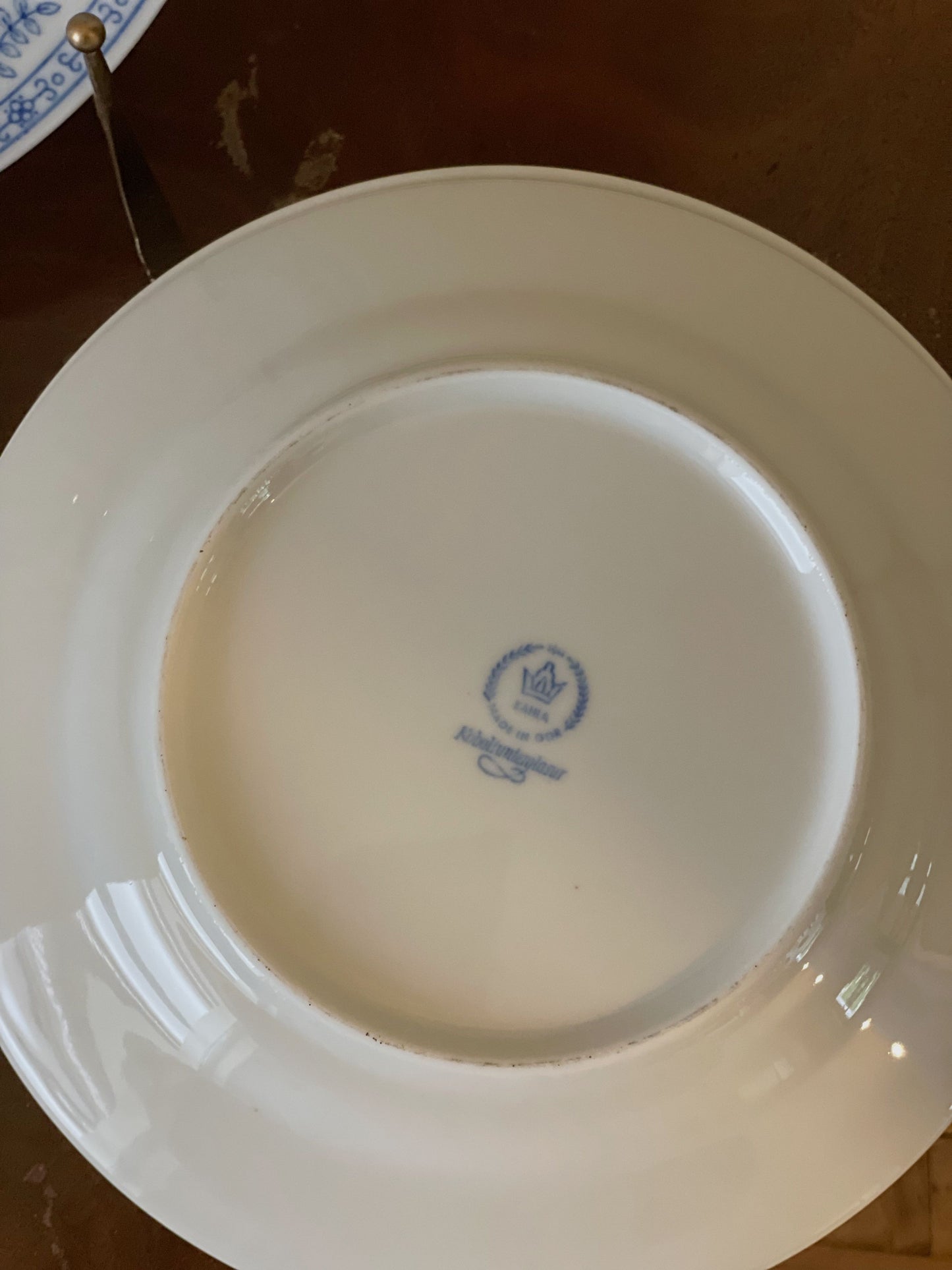 Farfurii Kahla pentru cină din porțelan pictat manual, albastru cobalt