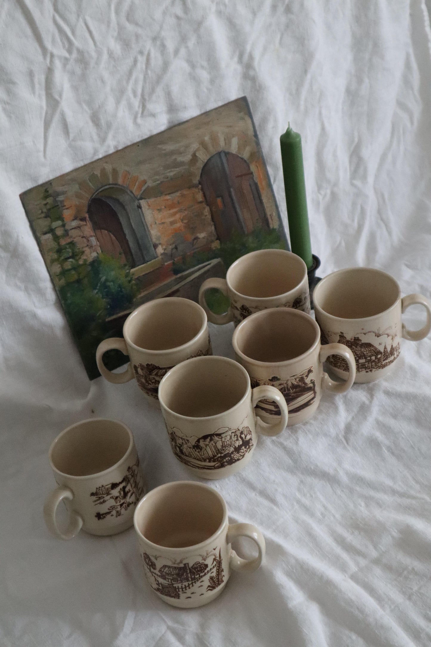 7 căni din ceramică vintage countryside made in England