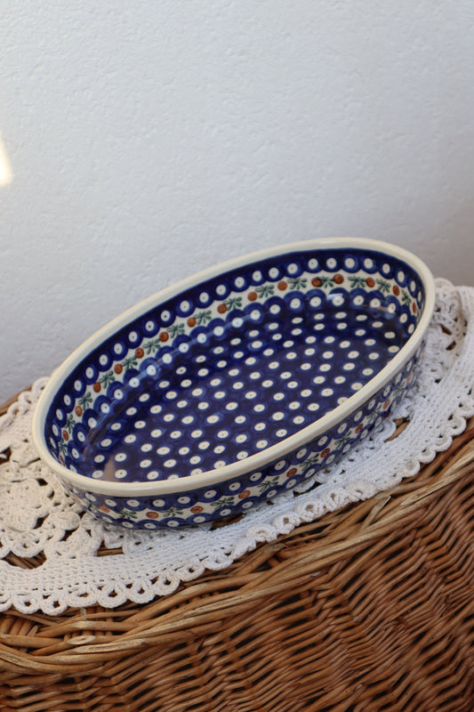 Vas mare din ceramică pictată manual Peacock Eye, handmade in poland