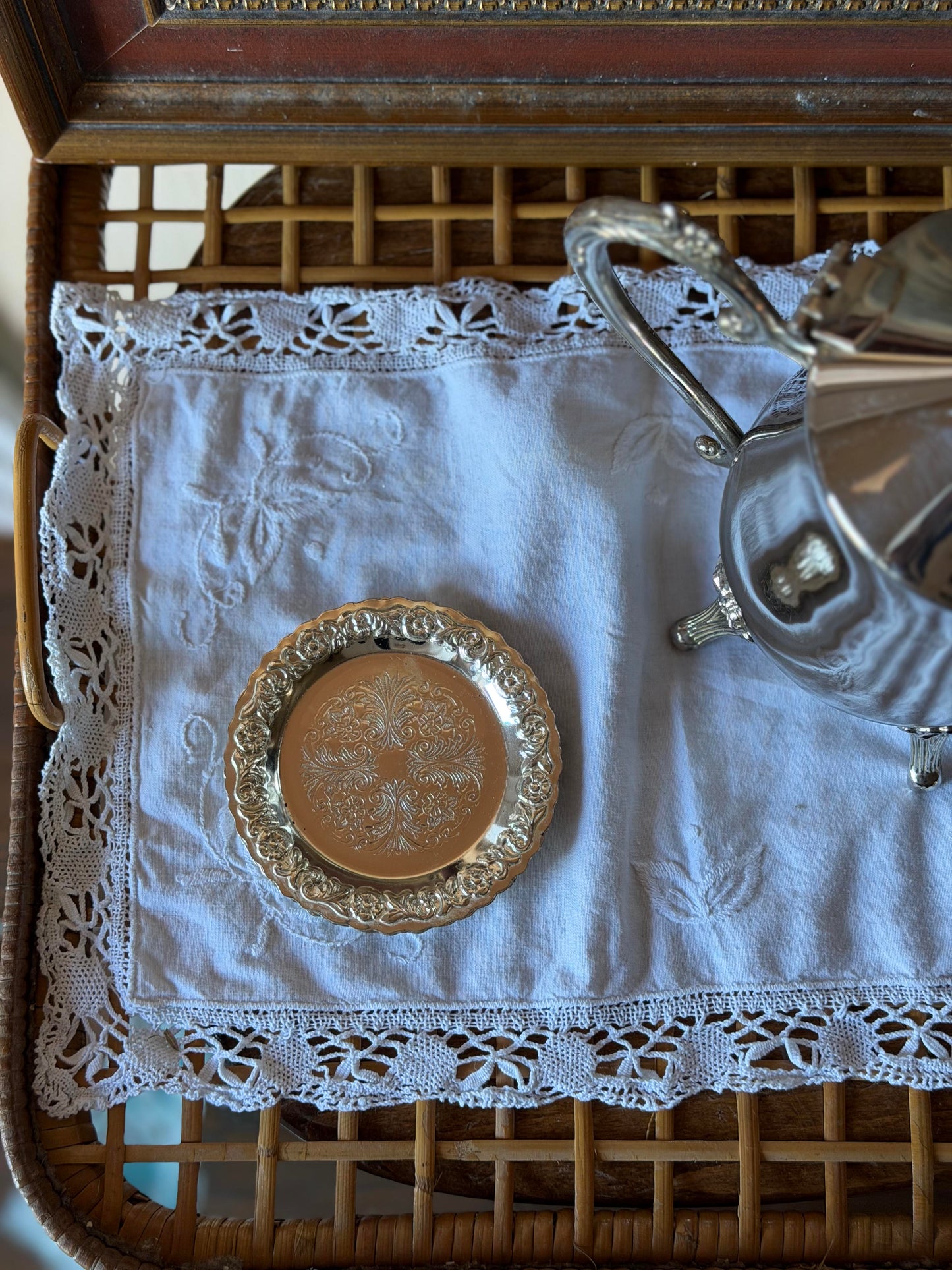 Set de 5 farfurioare Mayell England placate cu argint, 1960'