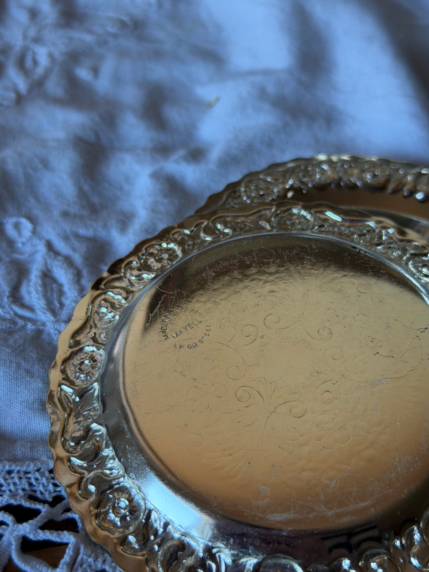 Set de 5 farfurioare Mayell England placate cu argint, 1960'