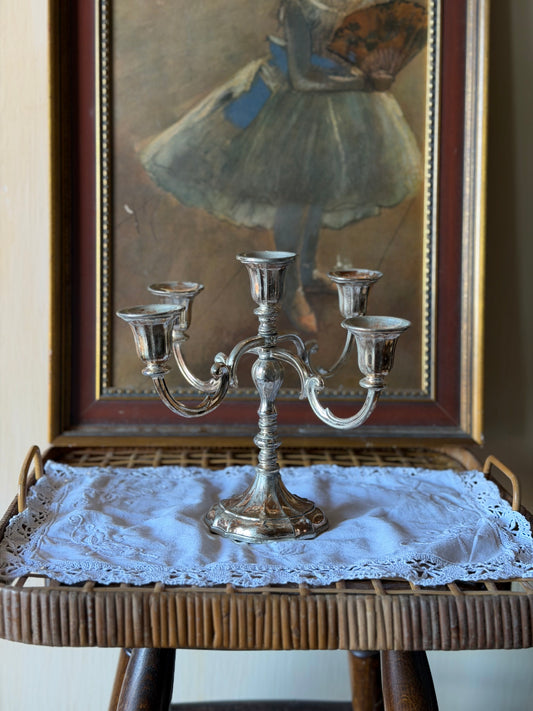 Sfeșnic elegant cu 5 brațe placat cu argint