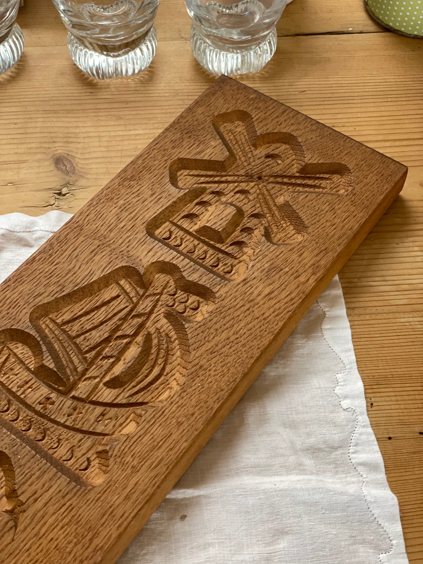 Formă de lemn vintage pentru biscuiți/turtă dulce