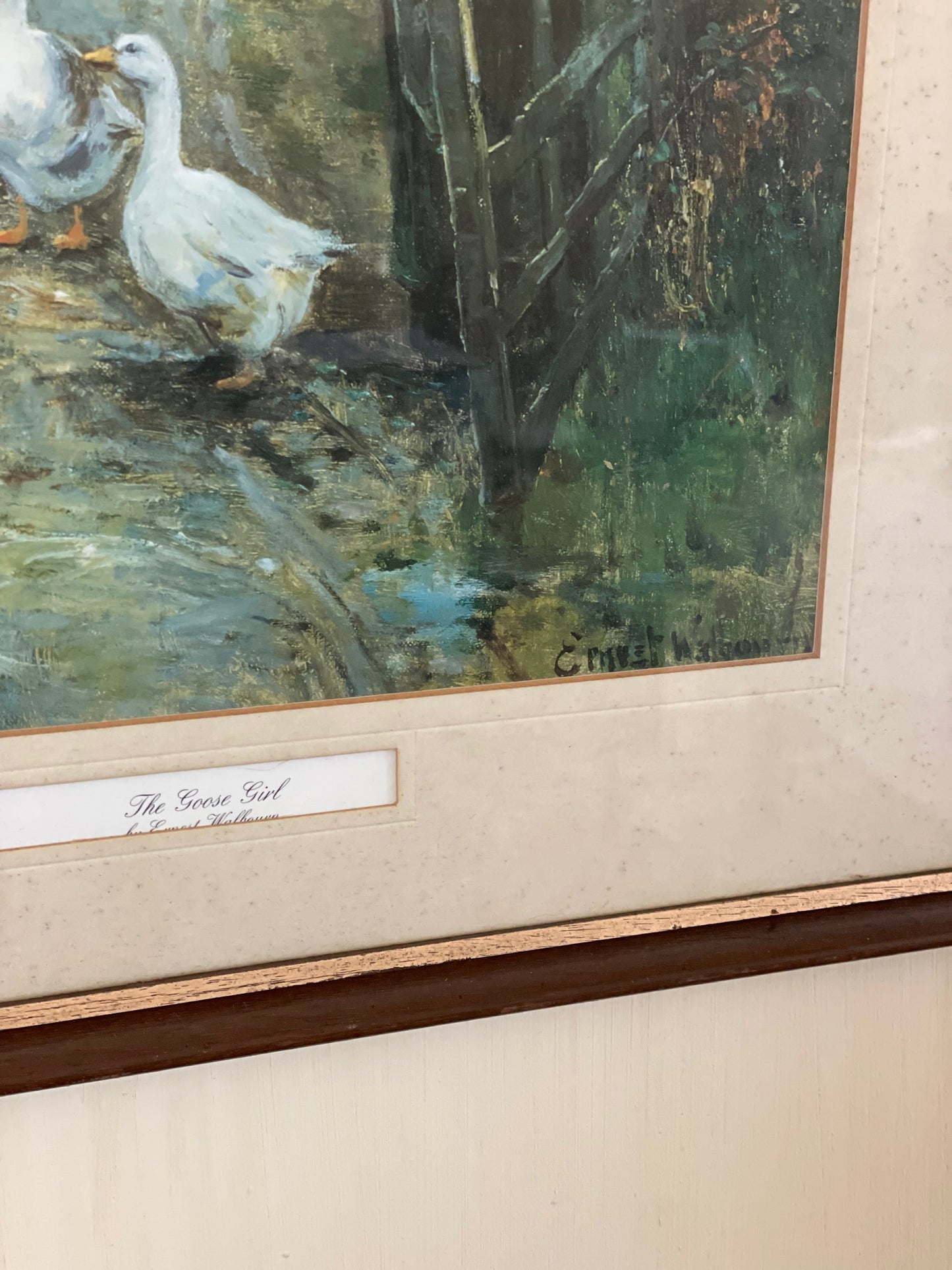 Print vintage înrămat "The goose girl"