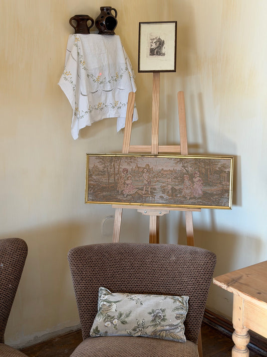 Tapiserie veche panoramicǎ înrǎmatǎ de origine francezǎ, cca 1910