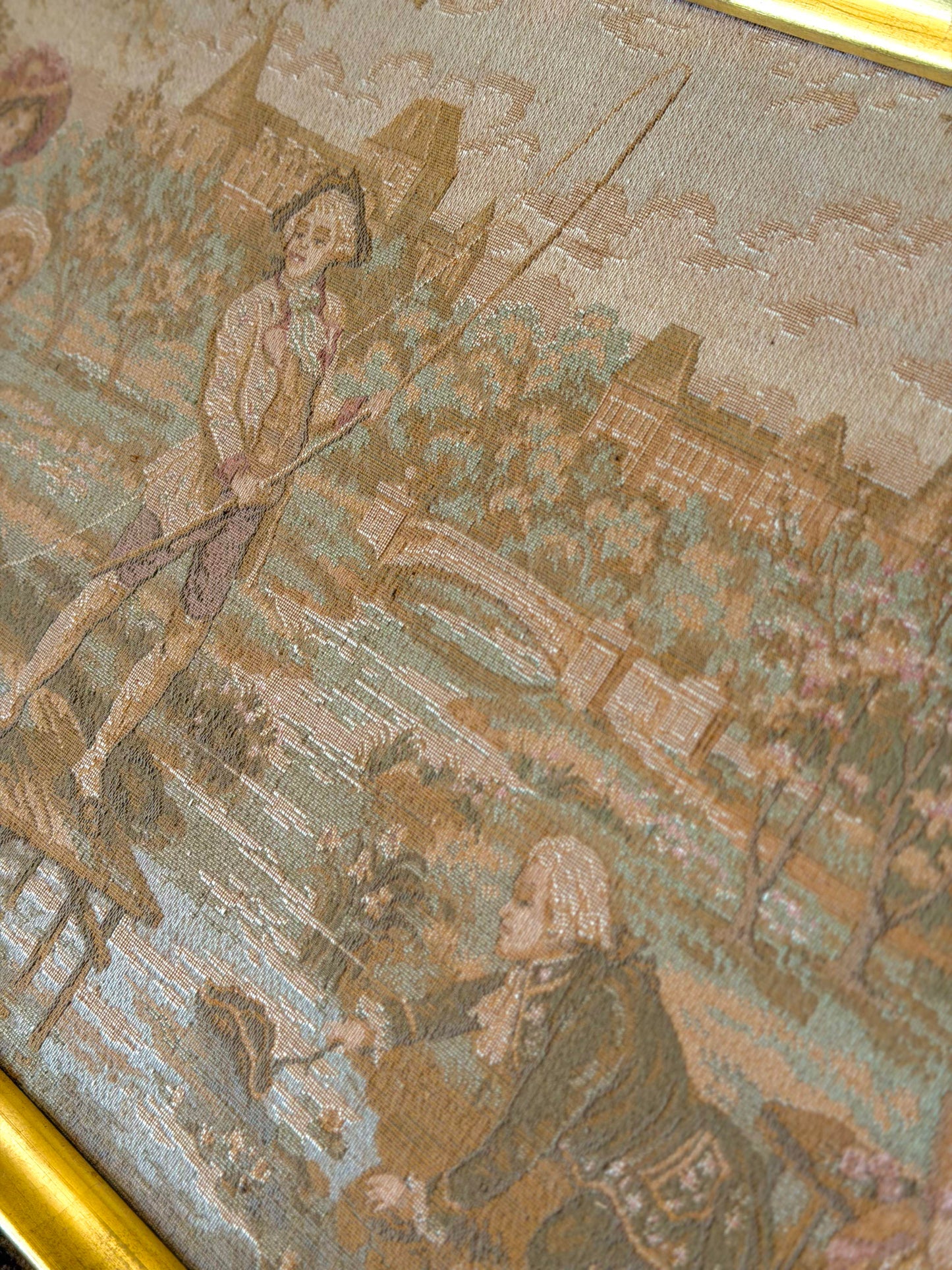 Tapiserie veche panoramicǎ înrǎmatǎ de origine francezǎ, cca 1910