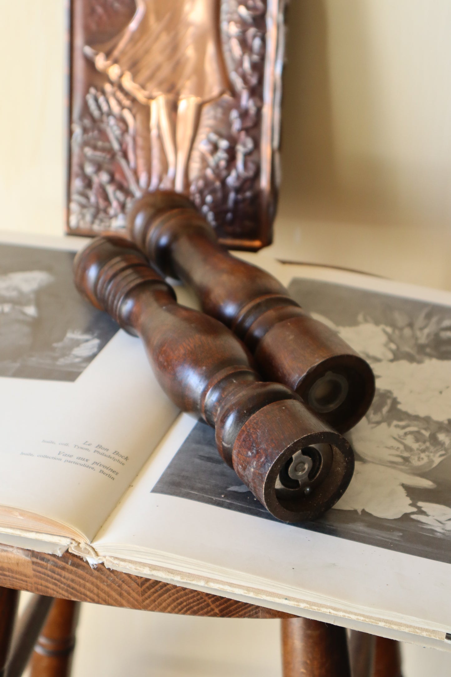 Set vintage râșniță piper și solniță