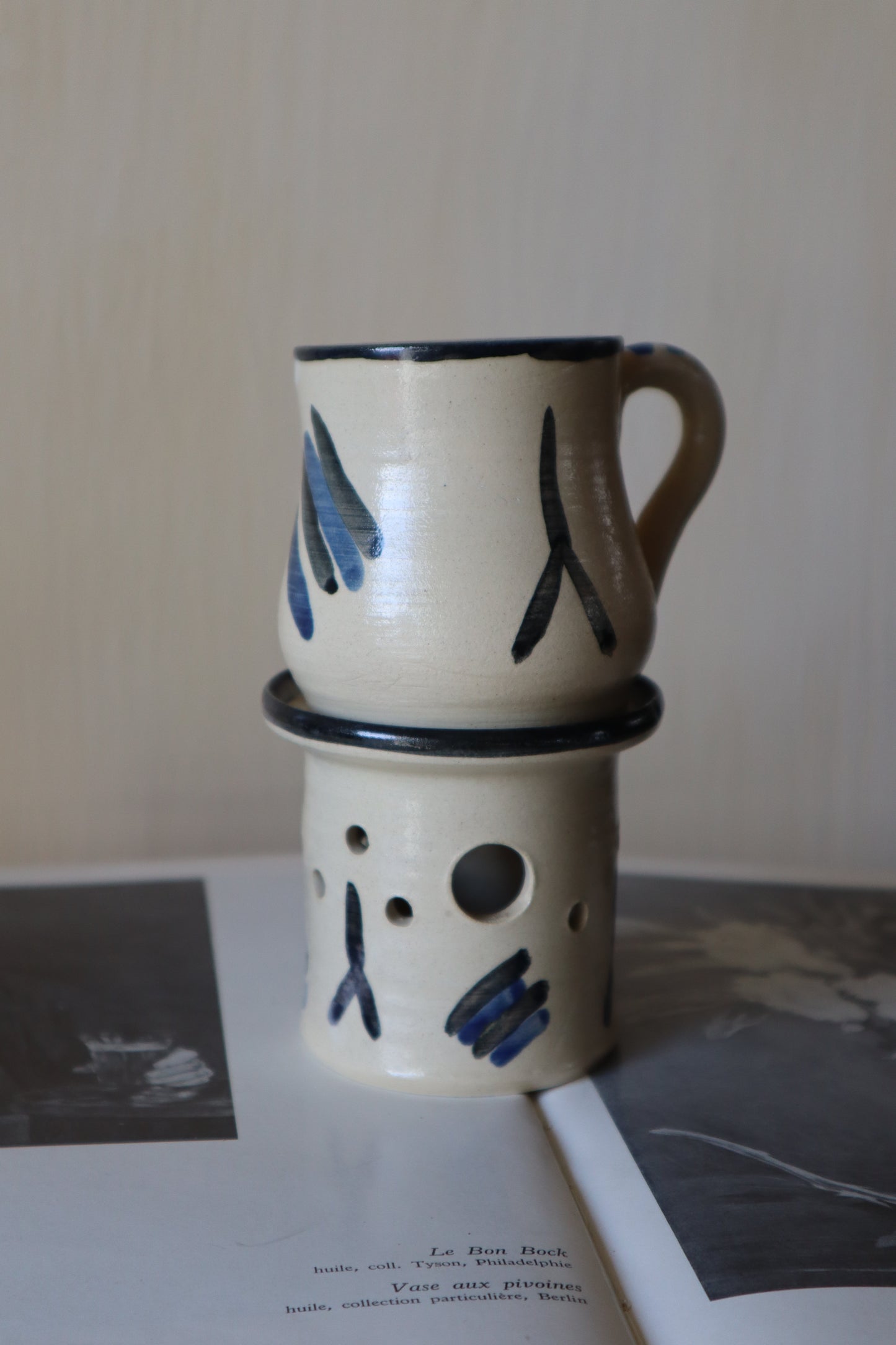 Set ceai/cafea ceramică japoneză, semnate.