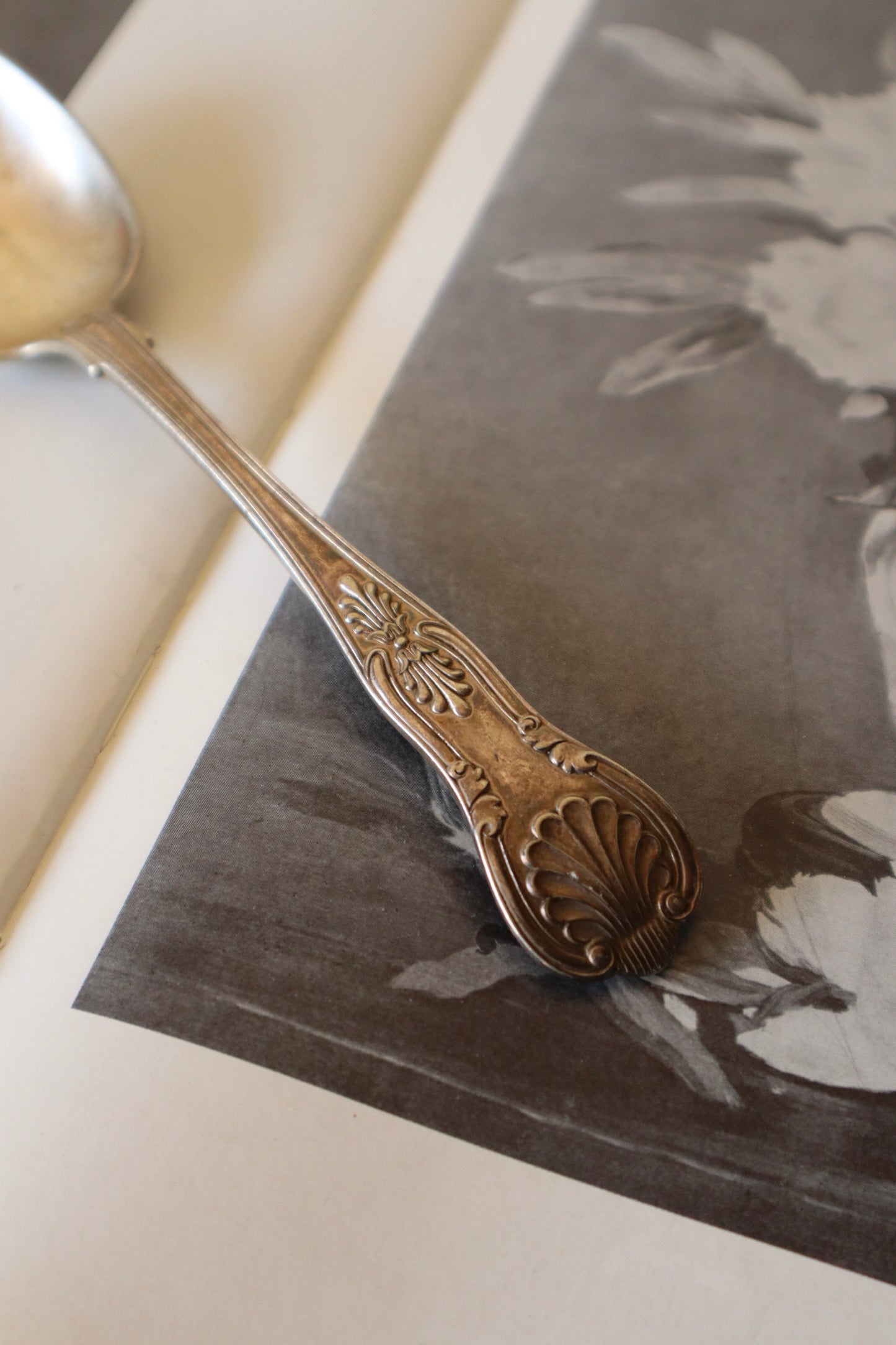 Lingură servire argintată Maple London, sec XIX