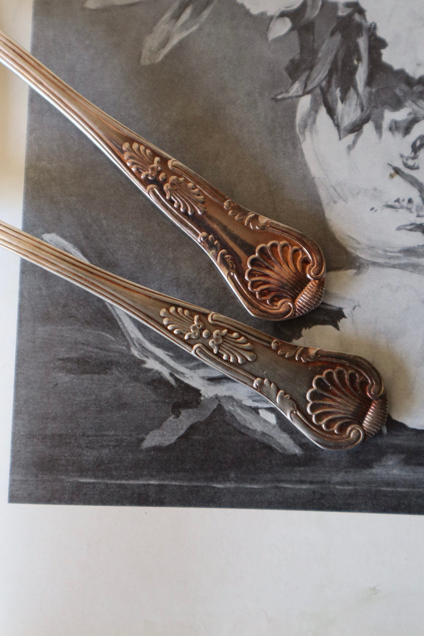 Set linguri argintate servire,  sec XIX