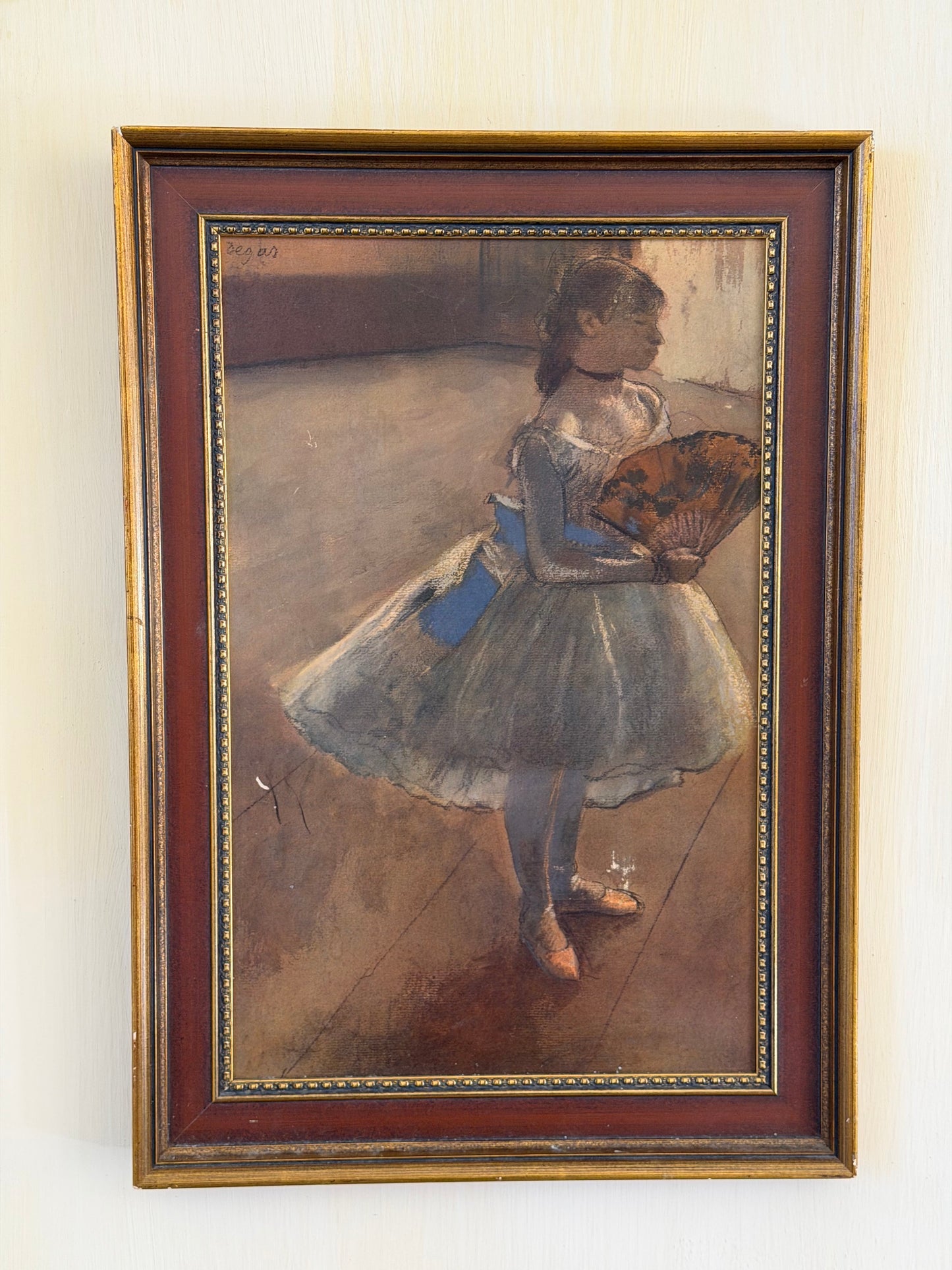 Print înrǎmat vechi "Dansatoarea cu evantai"