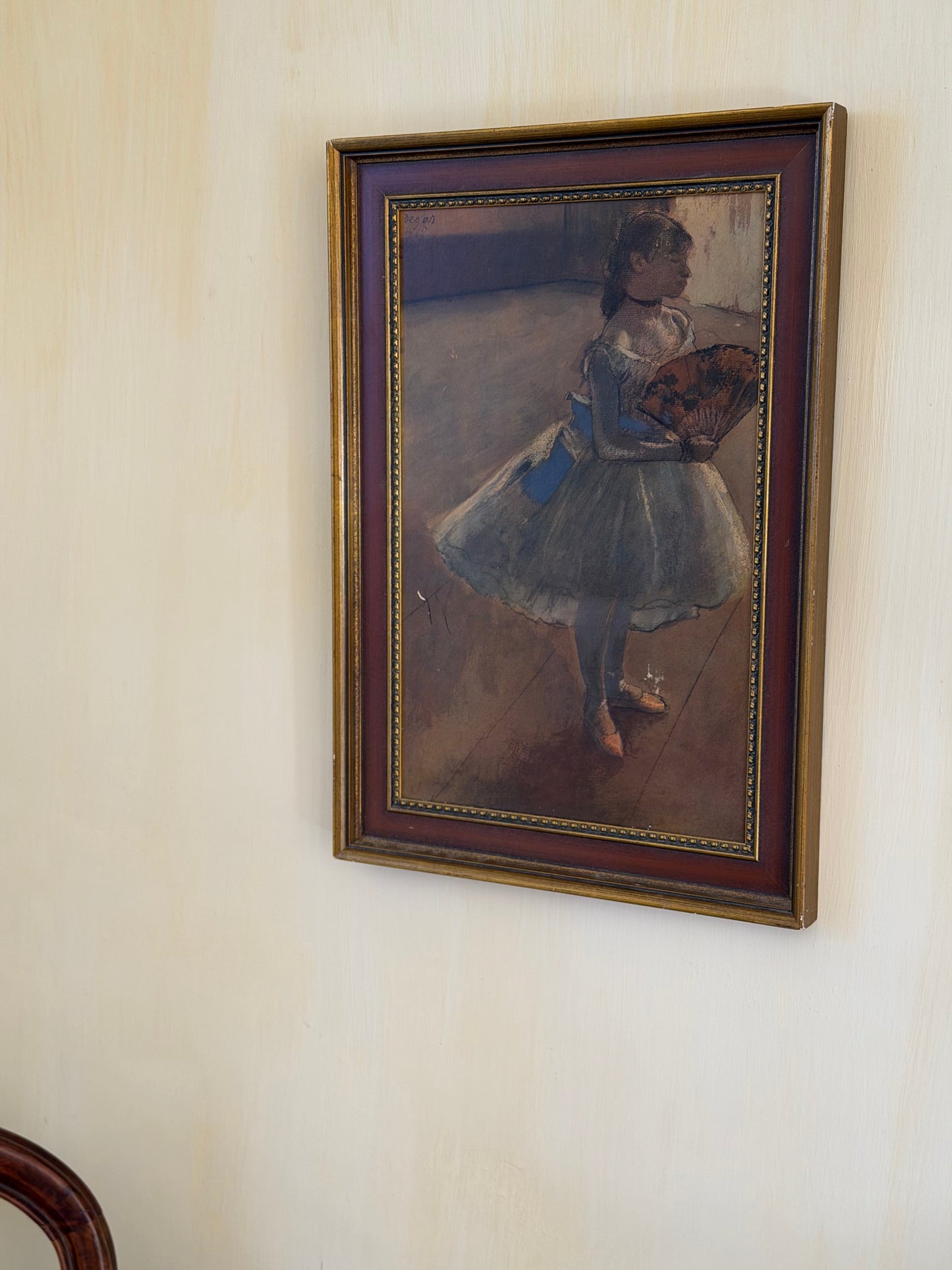 Print înrǎmat vechi "Dansatoarea cu evantai"