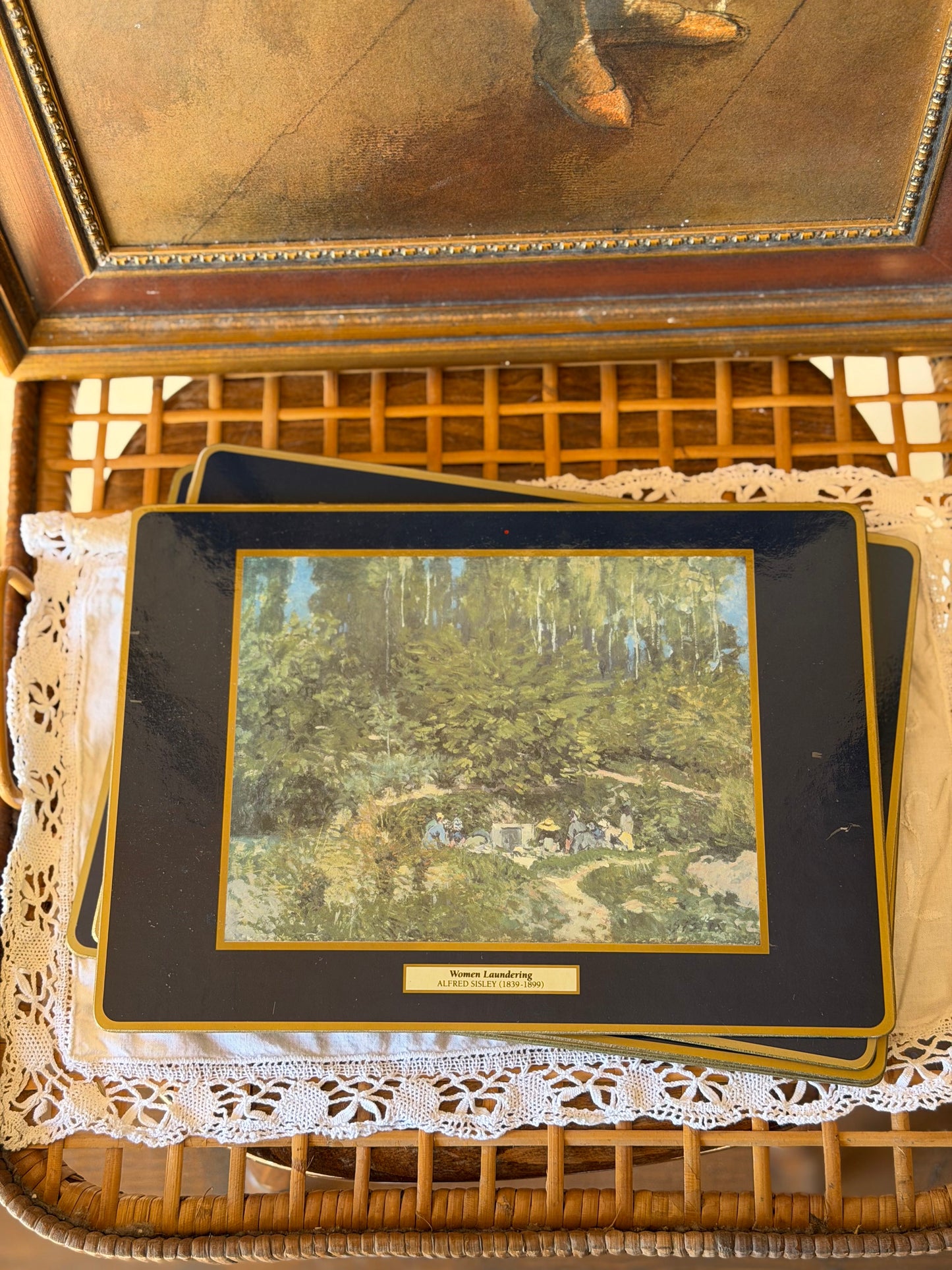 Set de 5 covorașe de masǎ/tablouri vintage