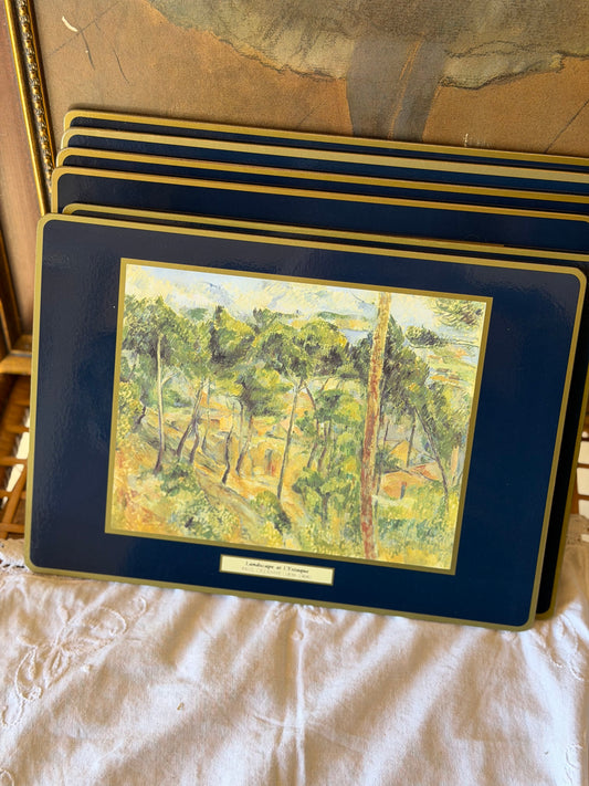 Set de 5 covorașe de masǎ/tablouri vintage