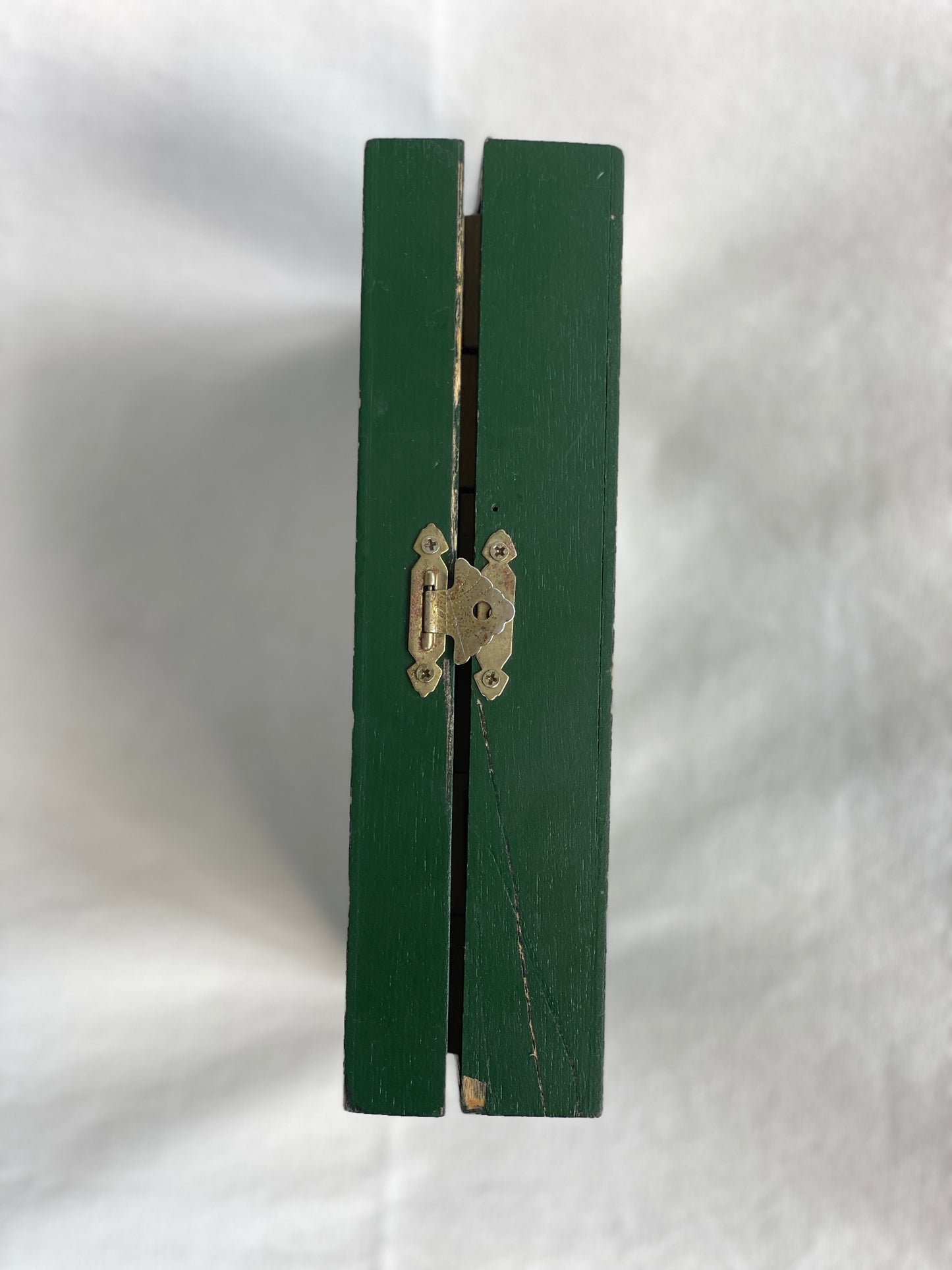 Cutie vintage cu puzzle tip cuburi din lemn