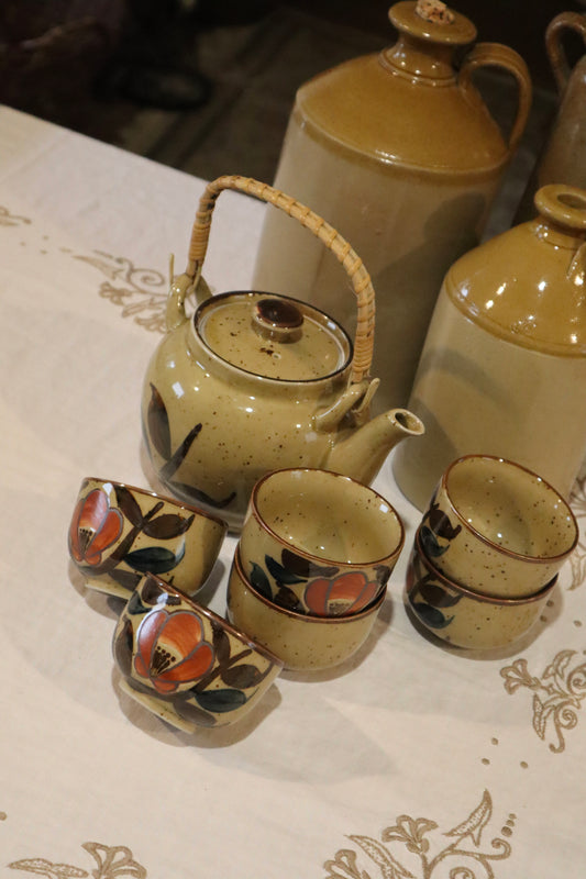 Set de ceai/cafea ceramică pictat manual