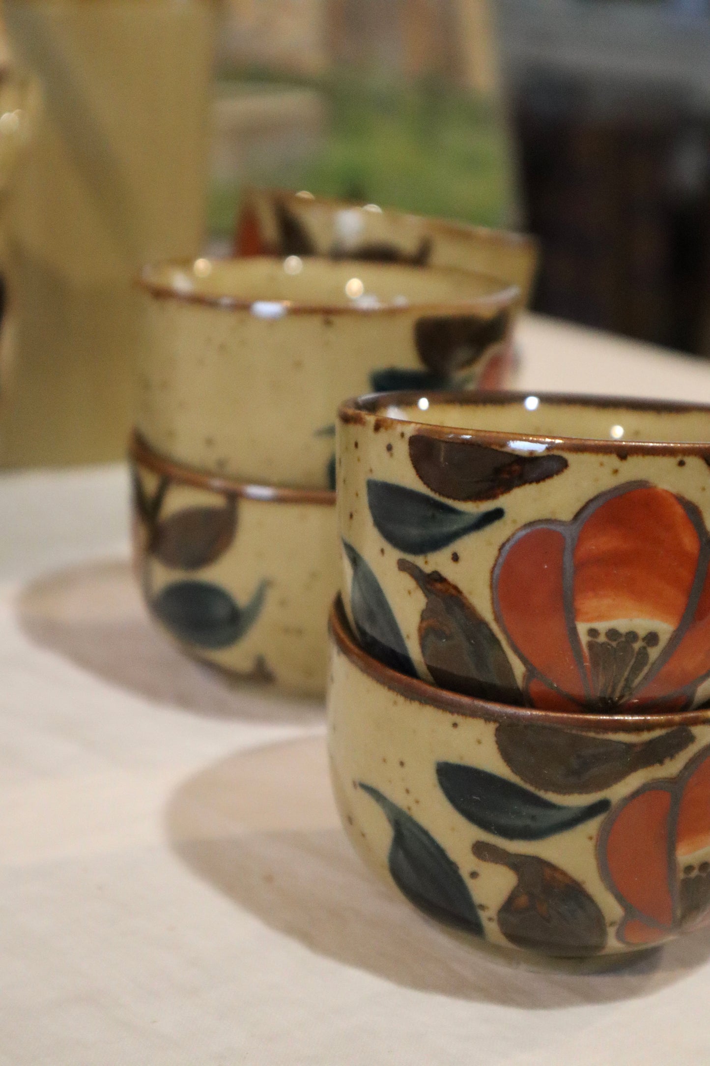 Set de ceai/cafea ceramică pictat manual