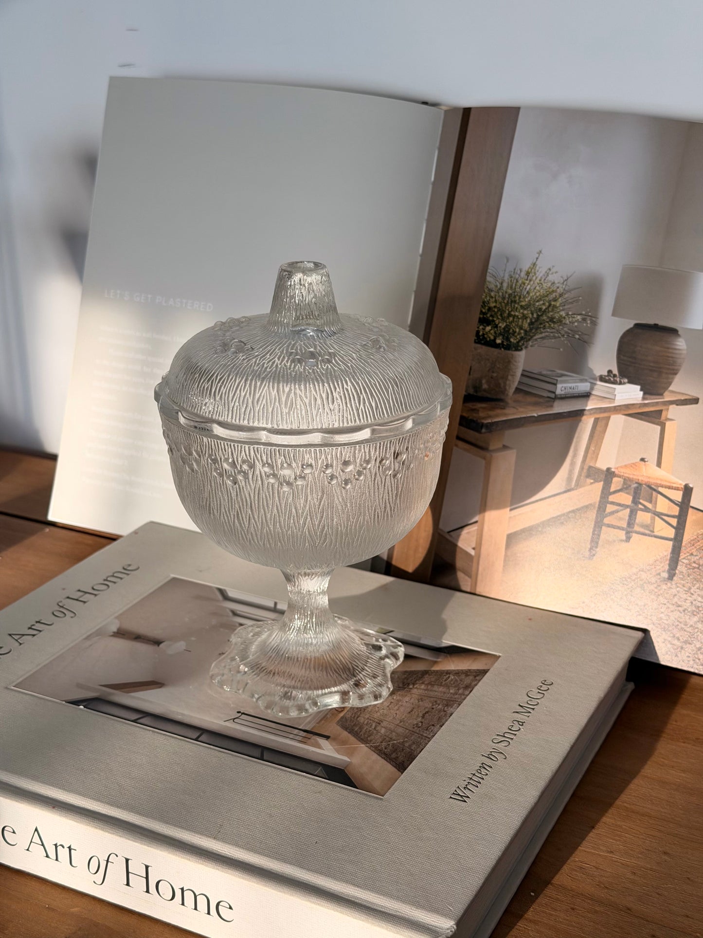 Bol vintage cu capac și picior Masserini Barocco, made in Italy 1970