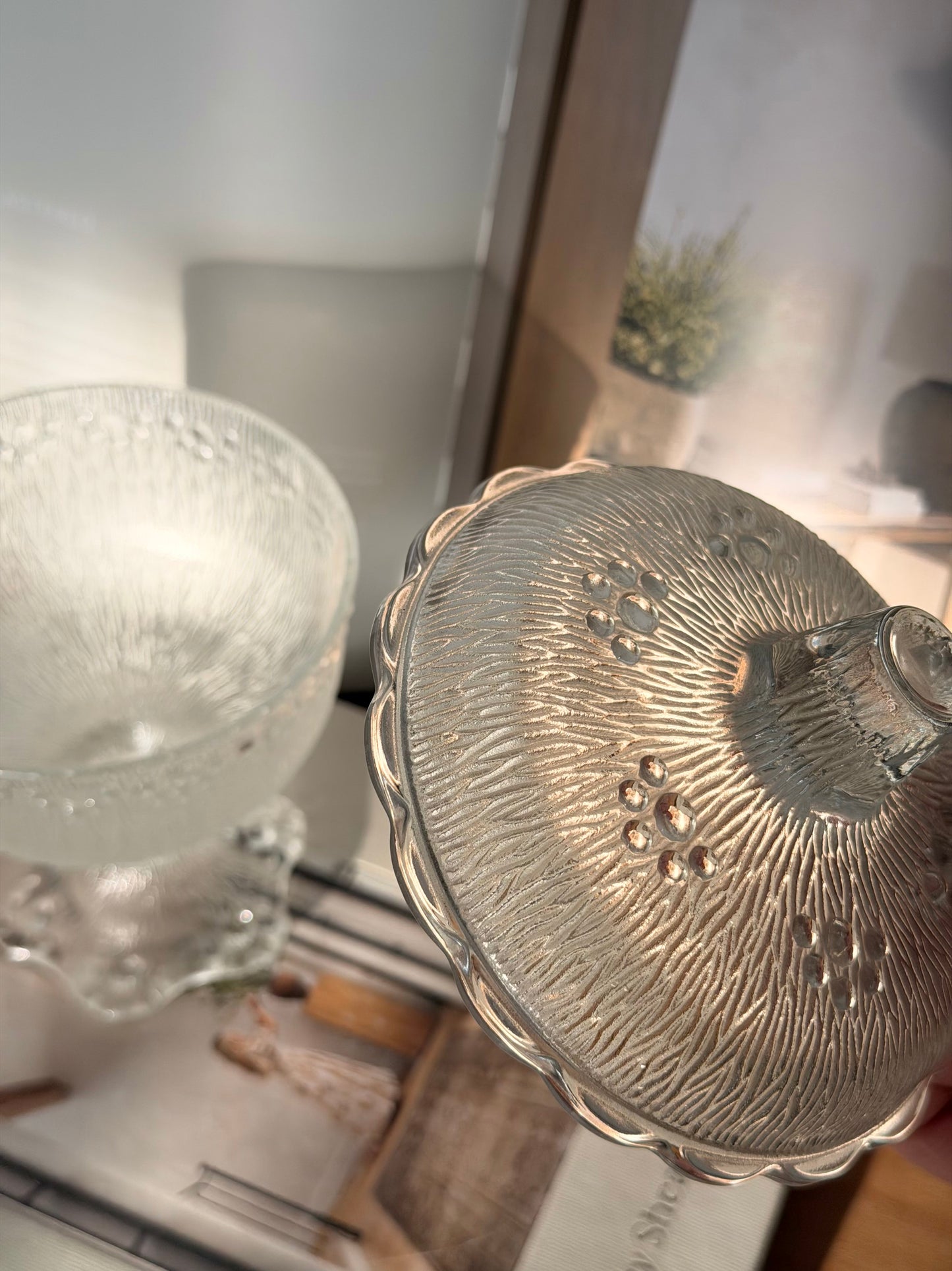 Bol vintage cu capac și picior Masserini Barocco, made in Italy 1970