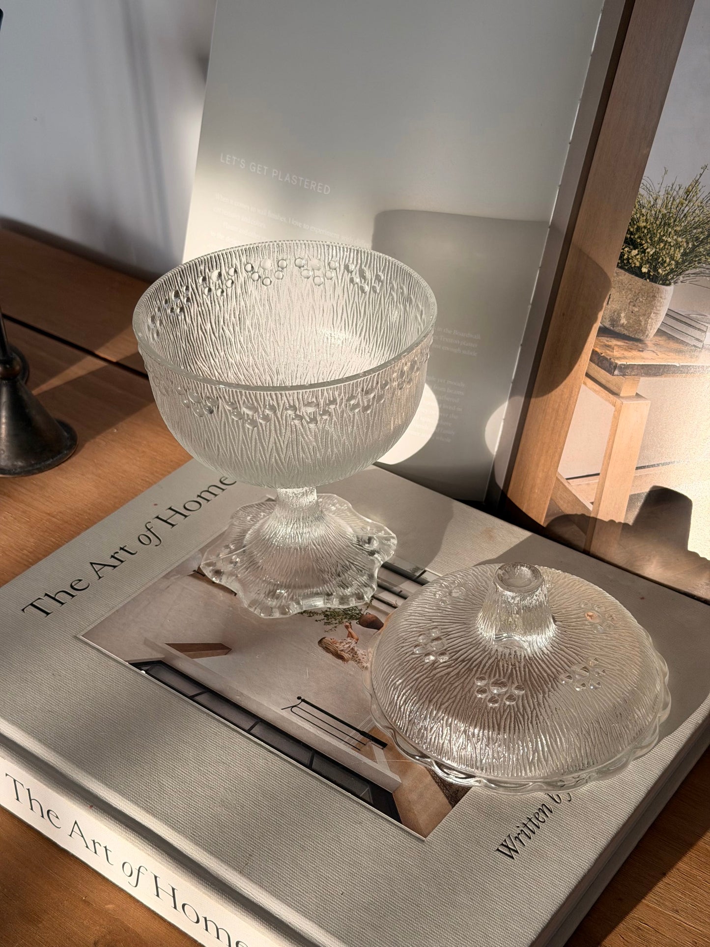 Bol vintage cu capac și picior Masserini Barocco, made in Italy 1970