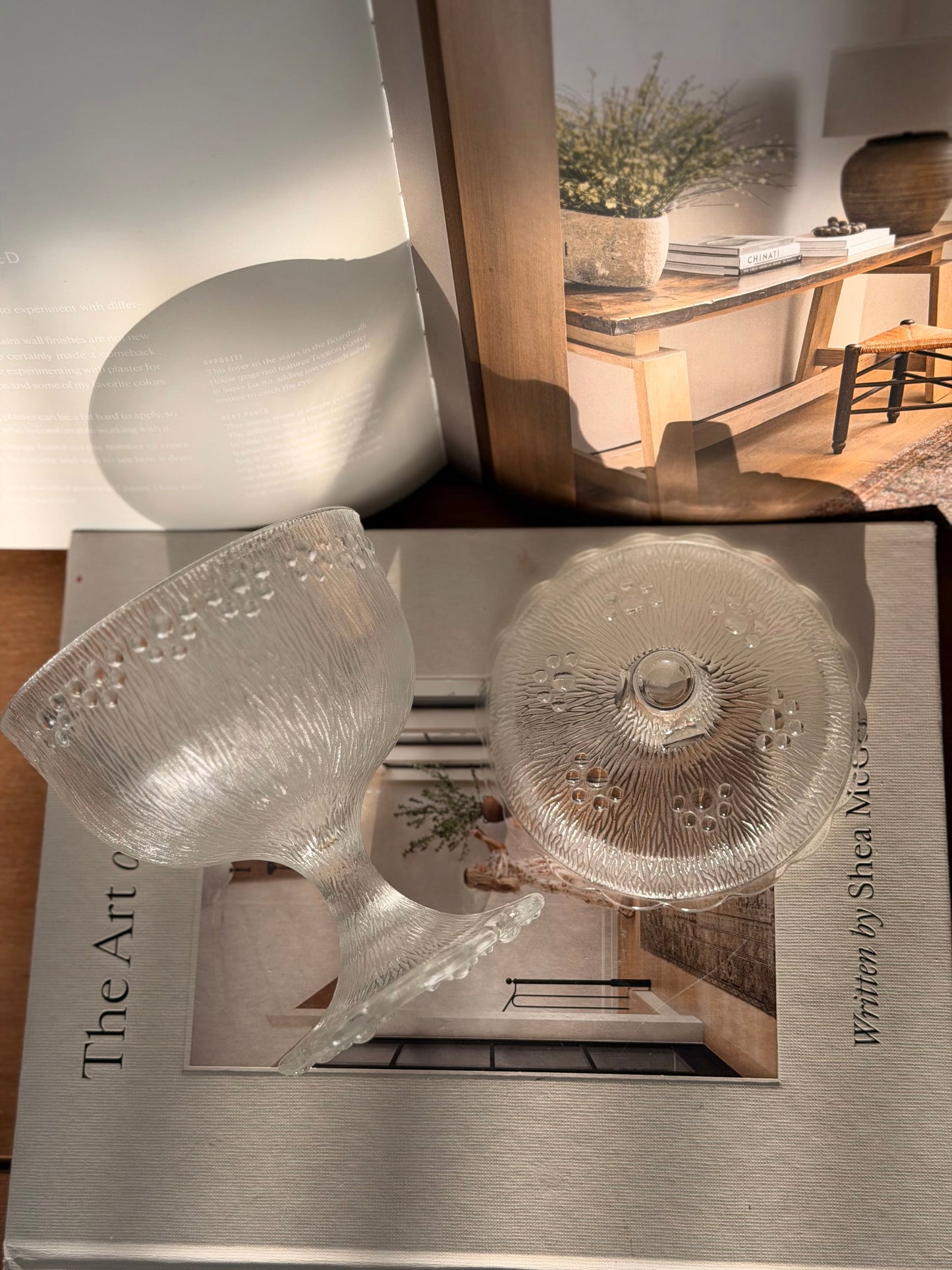 Bol vintage cu capac și picior Masserini Barocco, made in Italy 1970