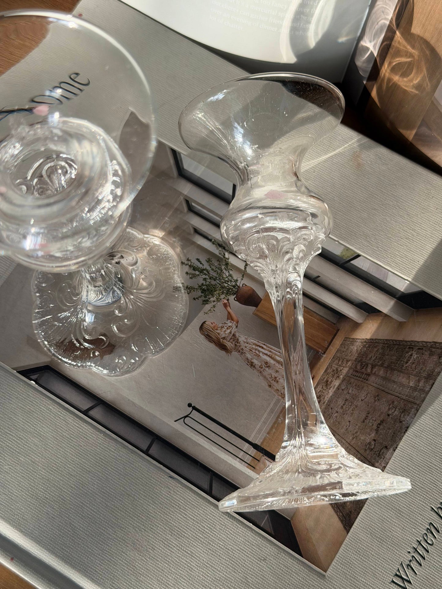 Set de 2 suporturi pentru lumânǎri din cristal Rosenthal Monbijou Classic Rose