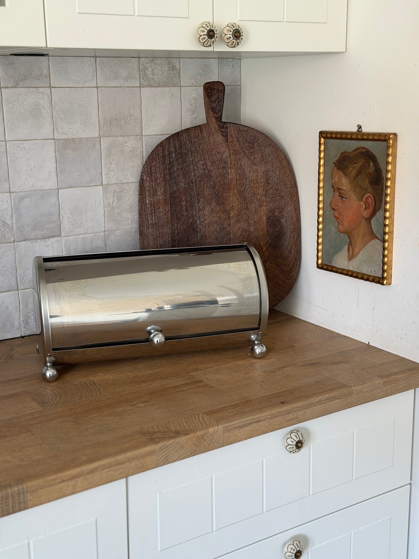 Cutie mare pentru pâine vintage din inox, WMF