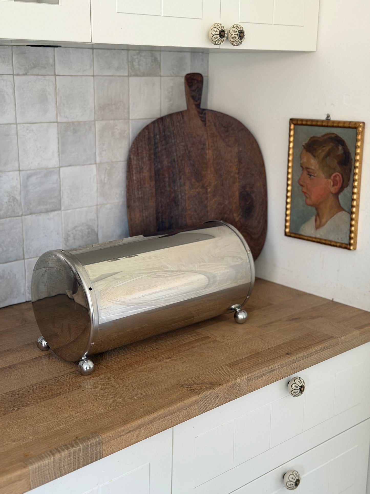 Cutie mare pentru pâine vintage din inox, WMF