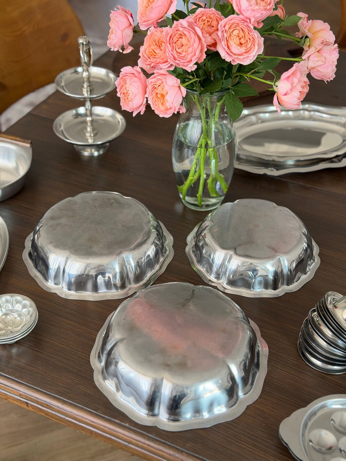 Diverse salatiere/fructiere vintage adânci din inox