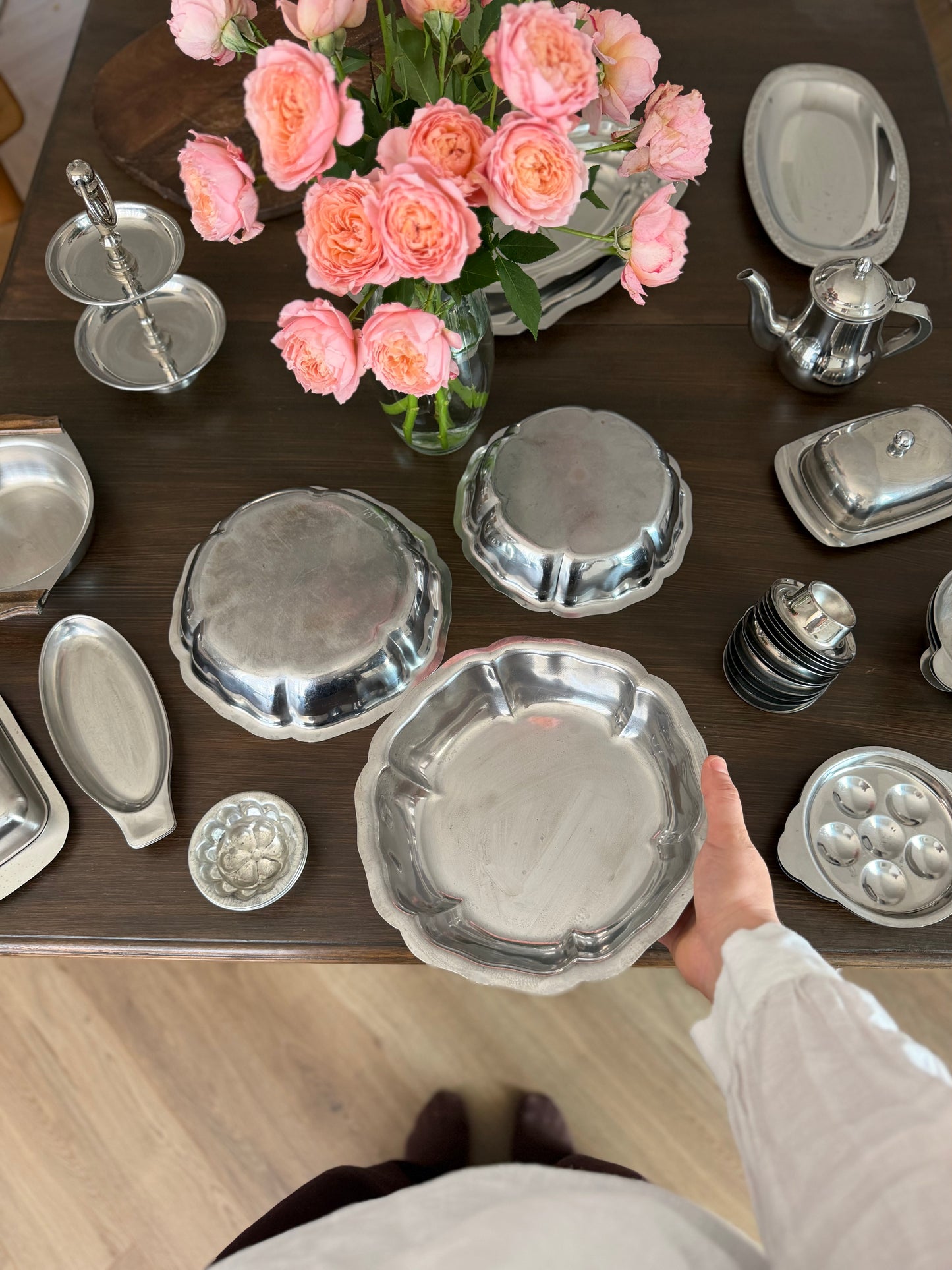 Diverse salatiere/fructiere vintage adânci din inox