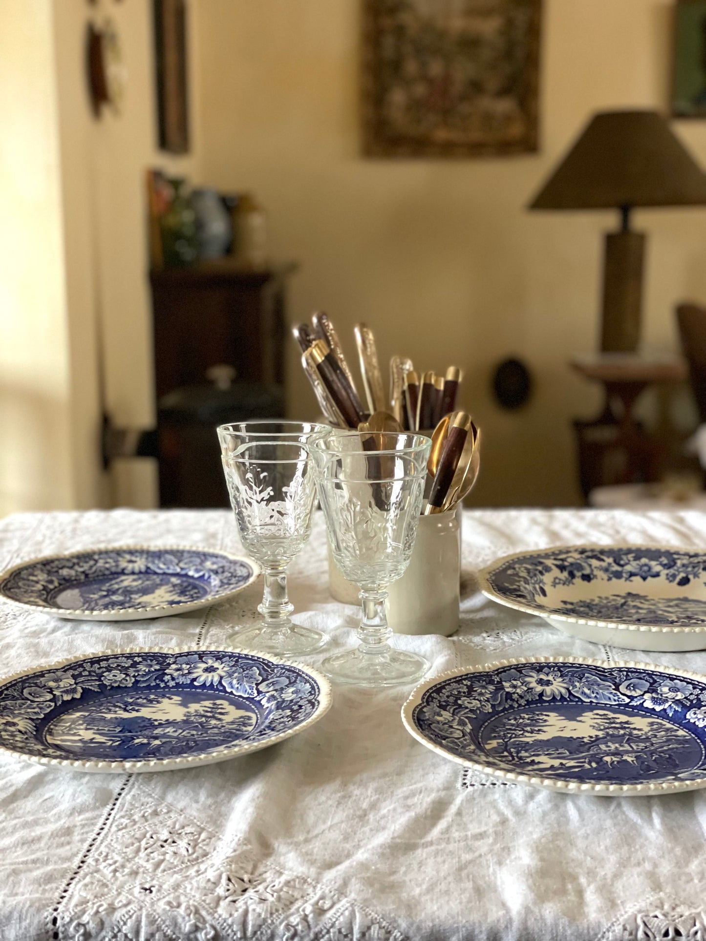 Farfurii medii ceramică Royal Cauldron Blue Native