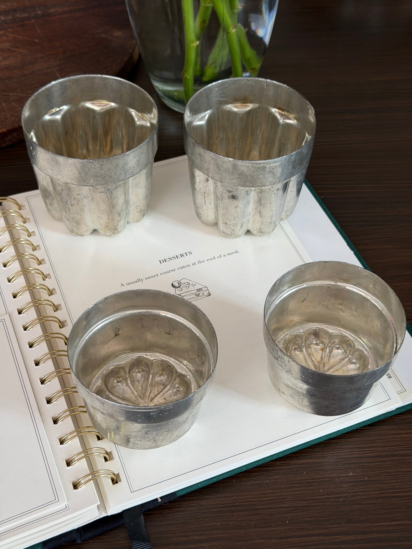 Set de 4 recipiente vintage pentru cannele din inox, 1960