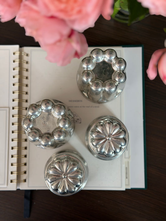 Set de 4 recipiente vintage pentru cannele din inox, 1960